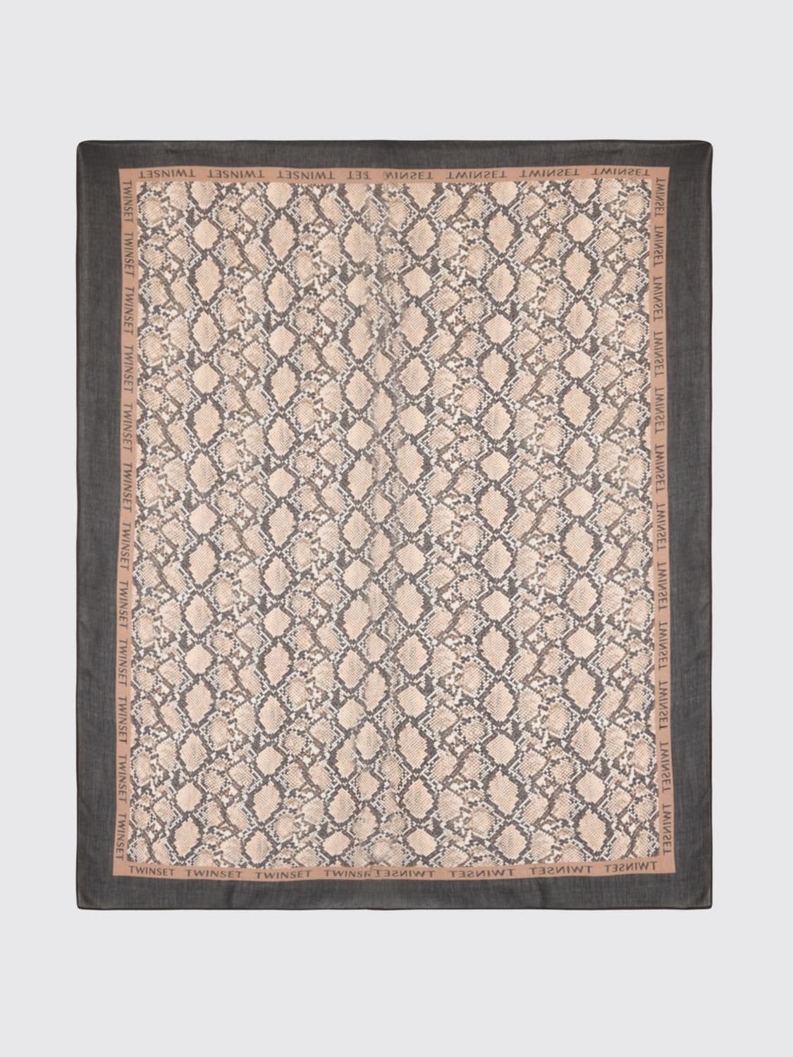 Twinset U & b Python Print Modal Scarf with Straight Hem