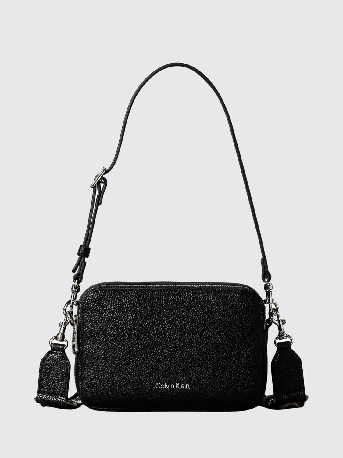 Calvin Klein Faux Leather Mini Crossbody Bag with Logo Strap