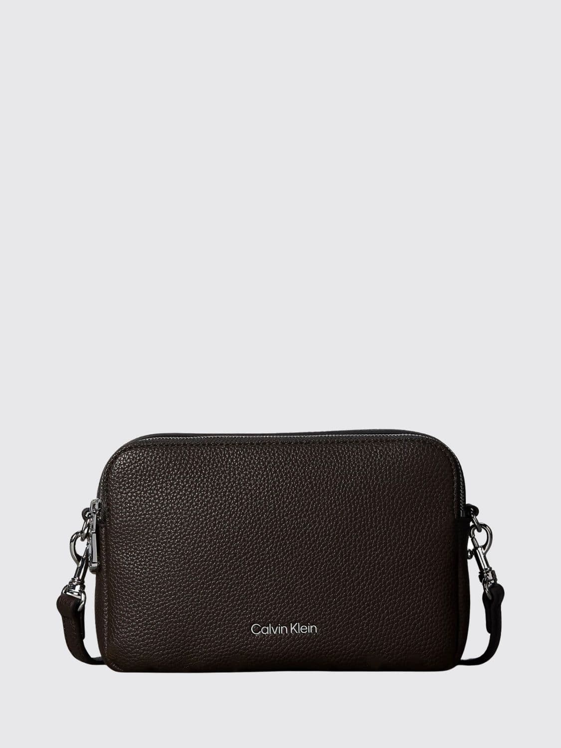 Calvin Klein Faux Leather Mini Crossbody Bag with Logo Strap