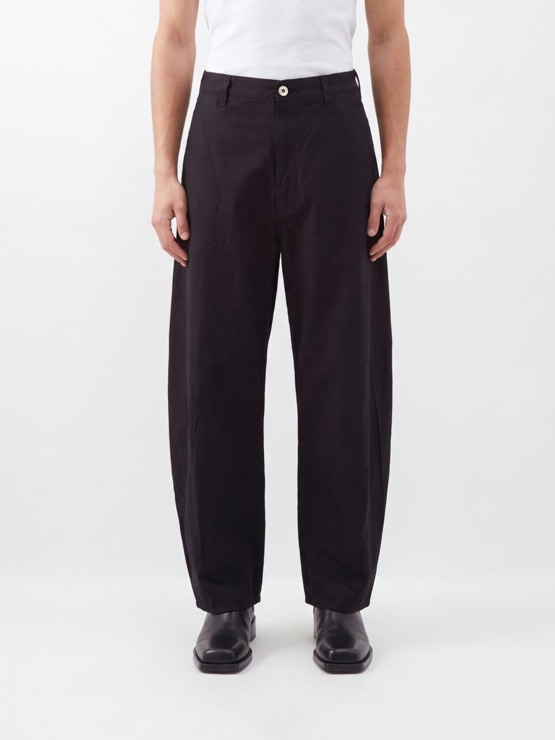 Comme Des Garçons Mid-Rise Wide-Leg Baggy Twill Trousers