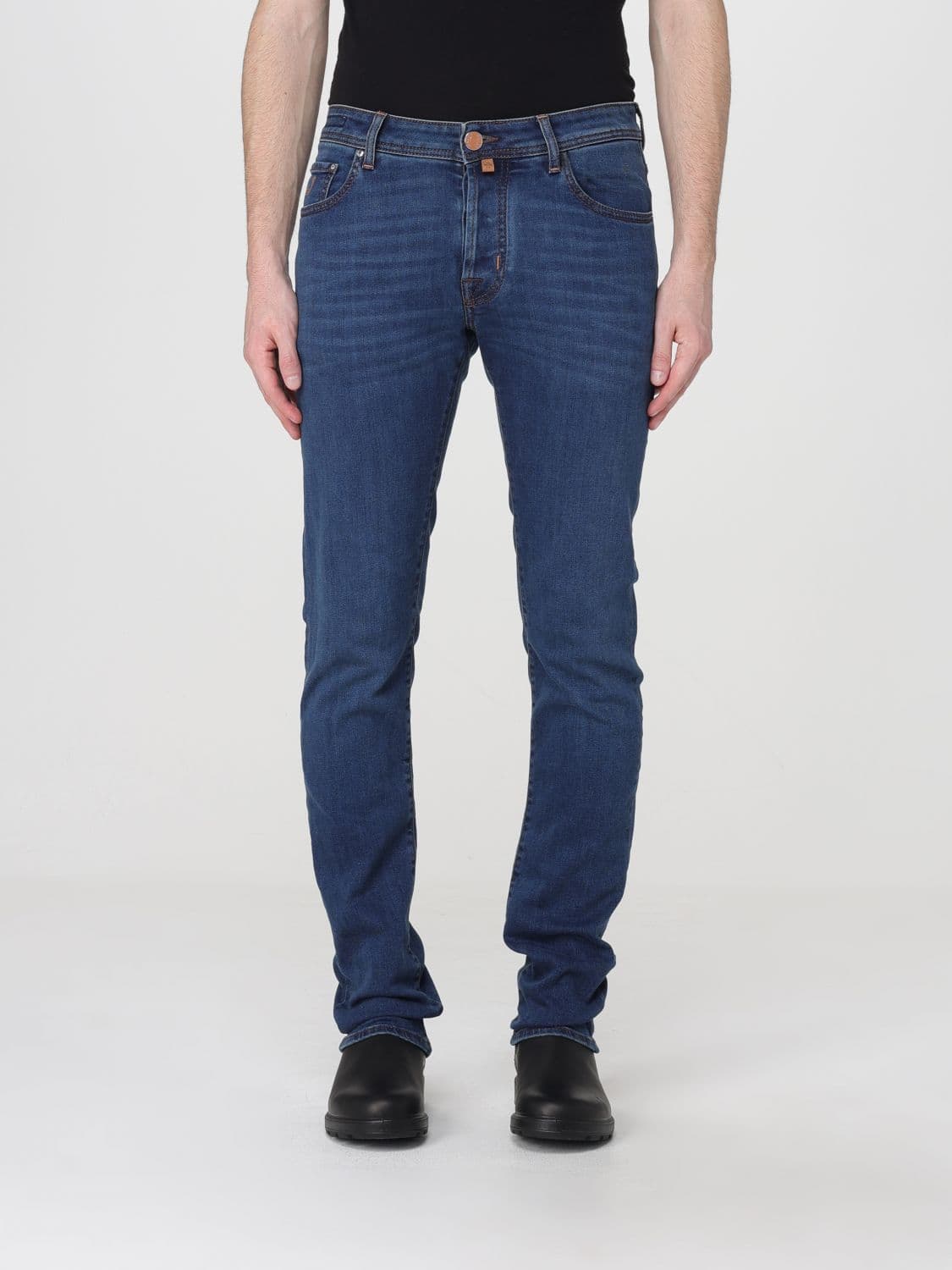 Jacob Cohen Slim Fit Five-Pocket Jeans in Stretch Denim with Back Logo