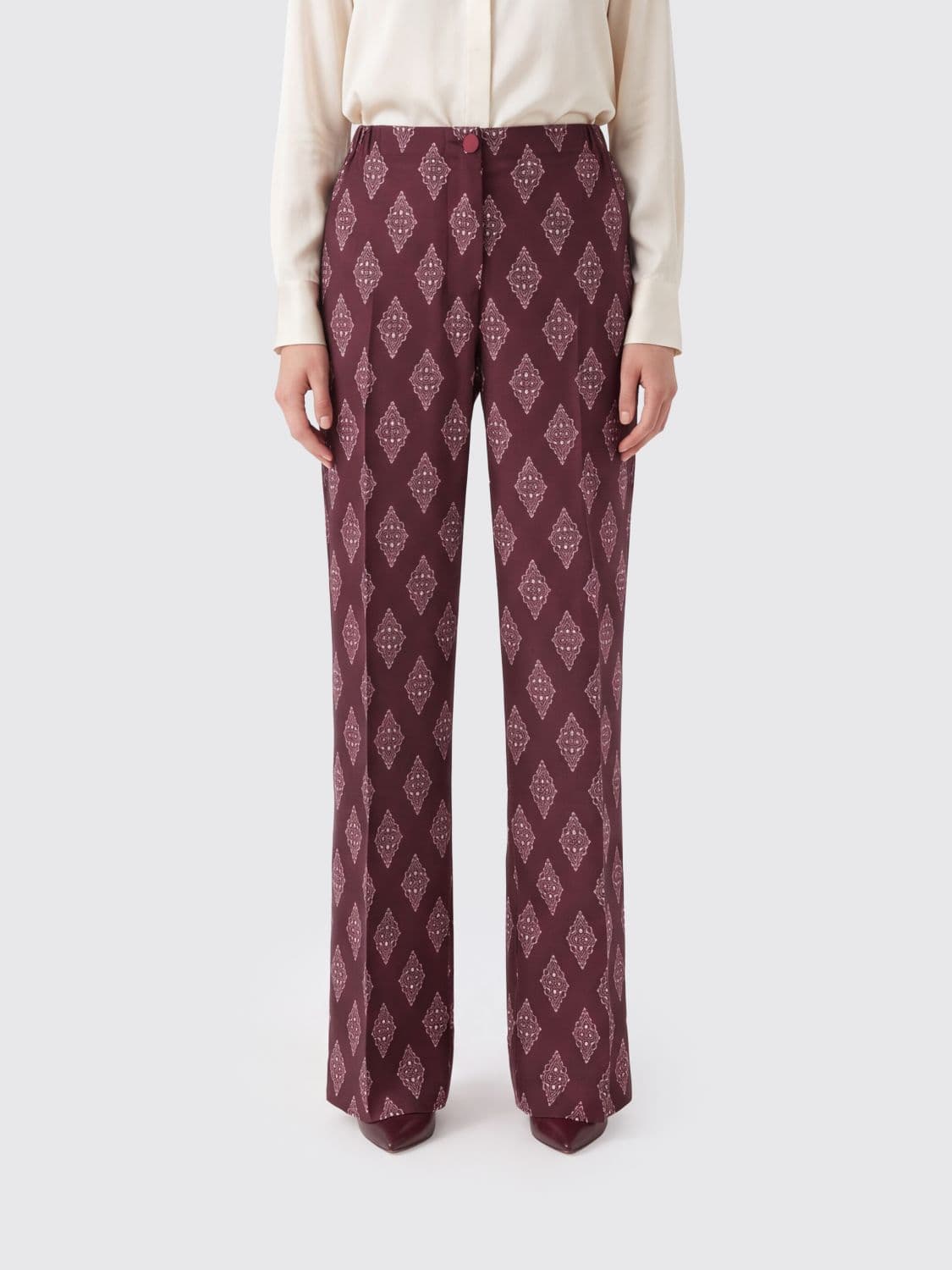 F.r.s For Restless Sleepers F. R.S FOR RESTLESS SLEEPERS Ethnic Print Straight-Leg Silk Trousers