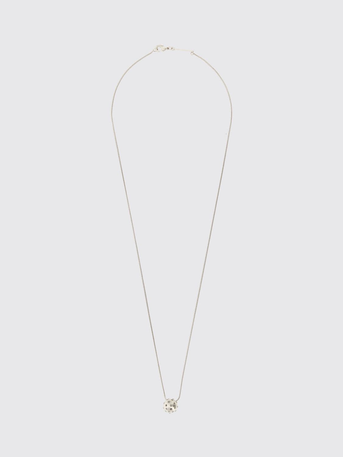 Rick Owens Brass Necklace with Pendant and Rhinestones