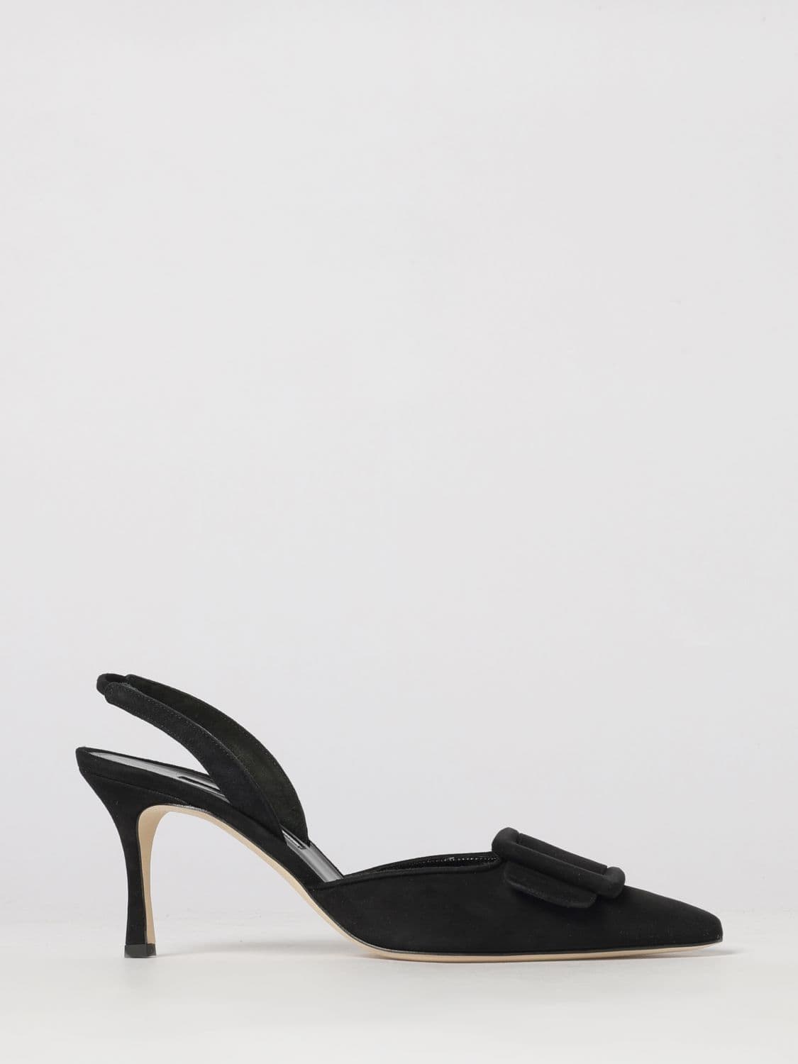 Manolo Blahnik Maysli Suede Slingback Pumps with Mid Heel