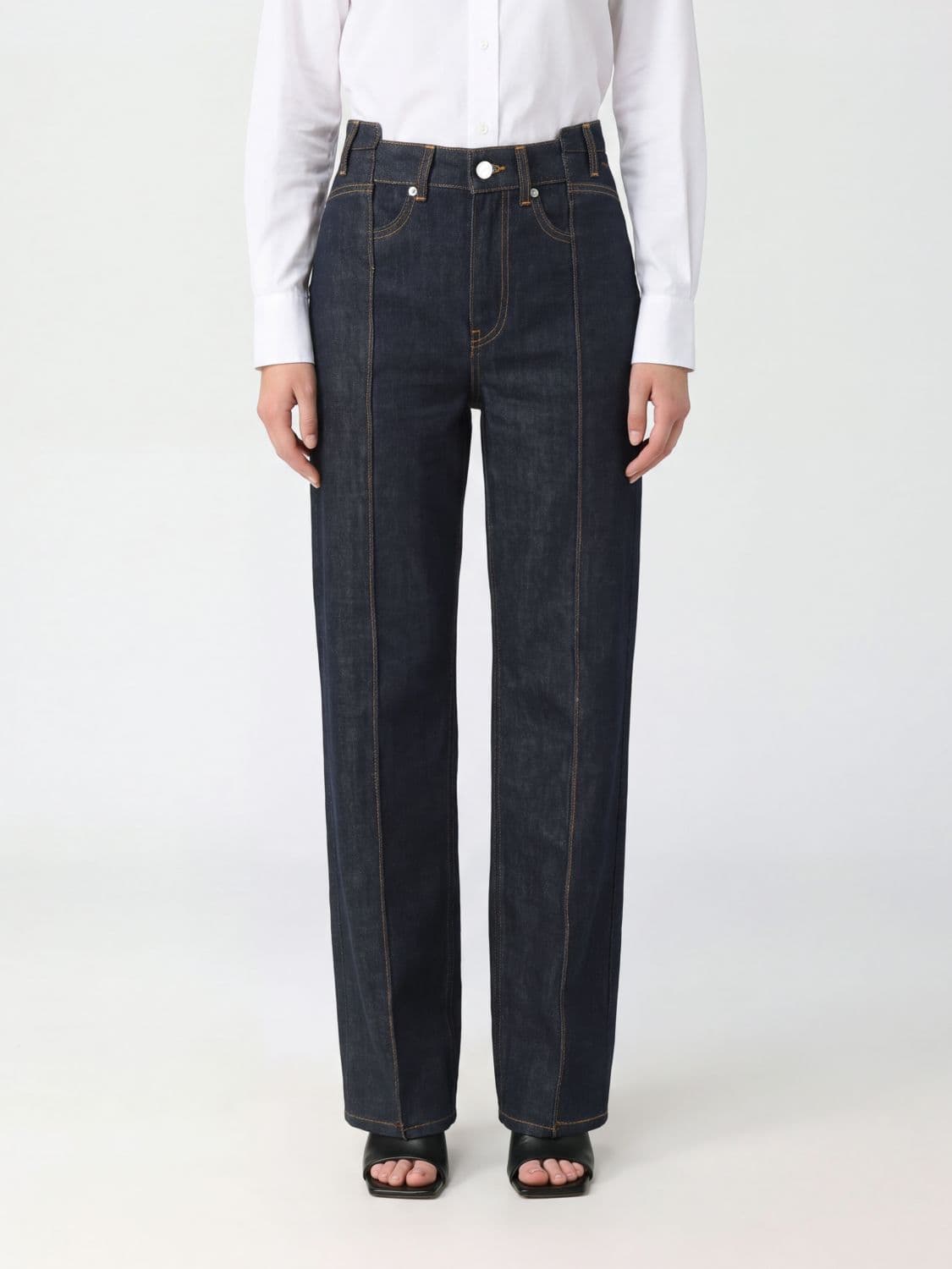 Ganni Jeans Woman color Blue