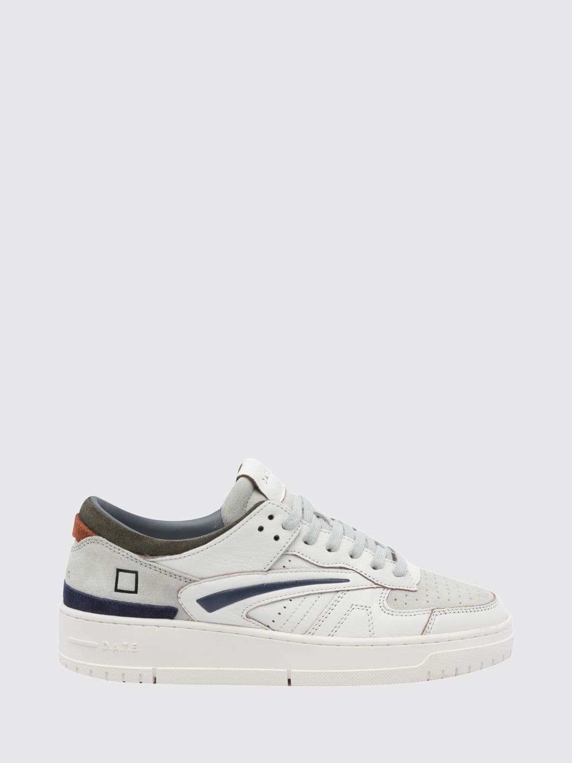D.a.t.e. D. A.T. E. Torneo Leather and Suede Low-Top Sneakers with Perforated Toe