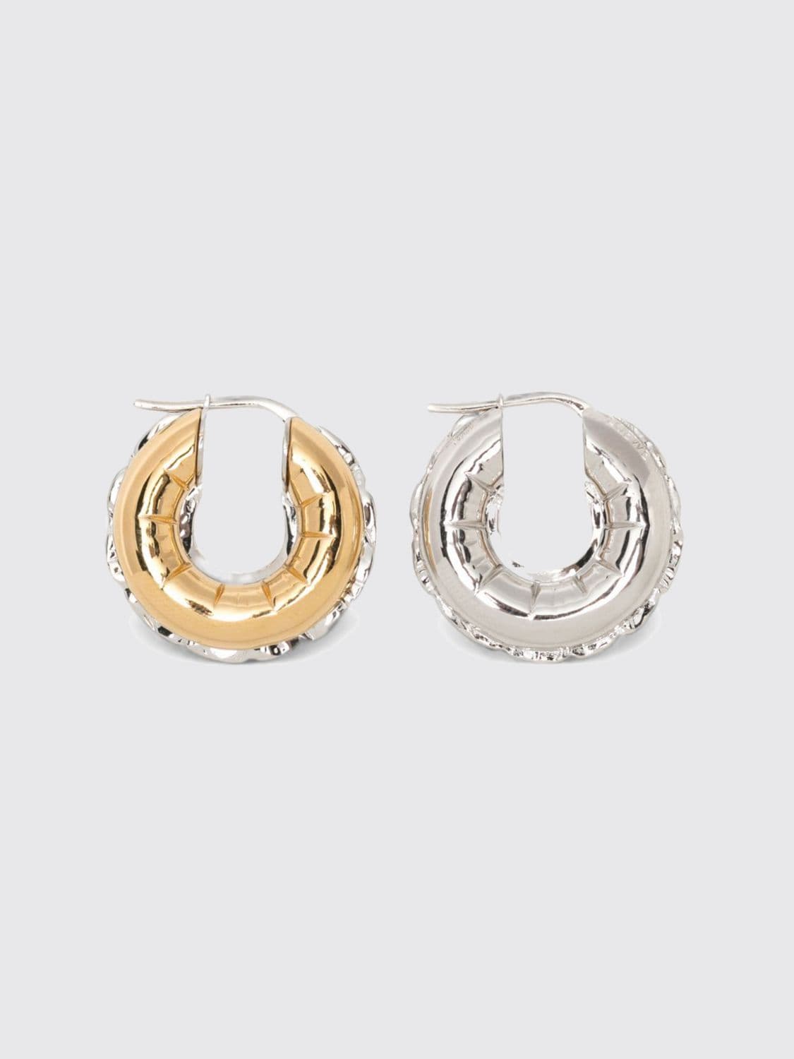 Loewe Blown Inflated Hoop Earrings in Gilded Brass