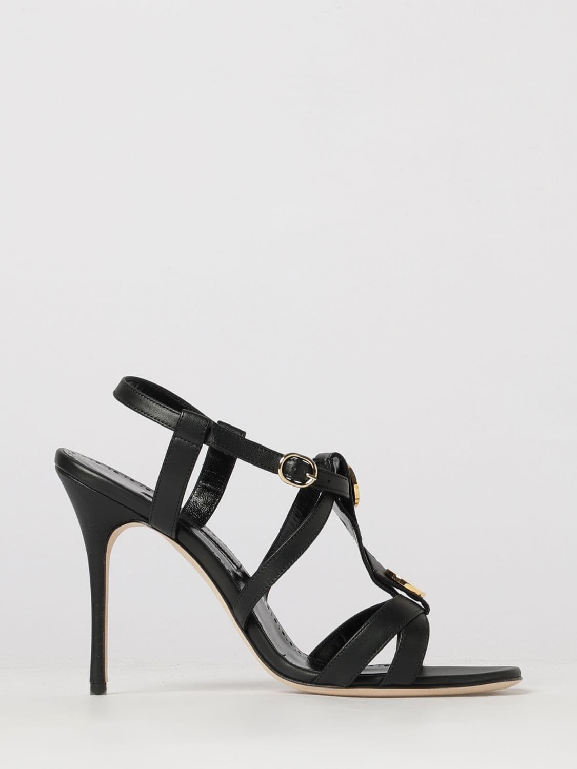 Manolo Blahnik Giza Embroidered Nappa Leather Stiletto Sandals