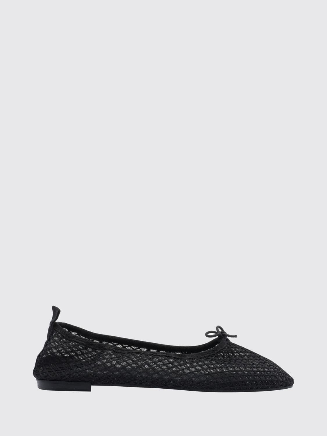 Repetto Mesh Nylon Ballet Flats with Decorative Bow and Round Toe
