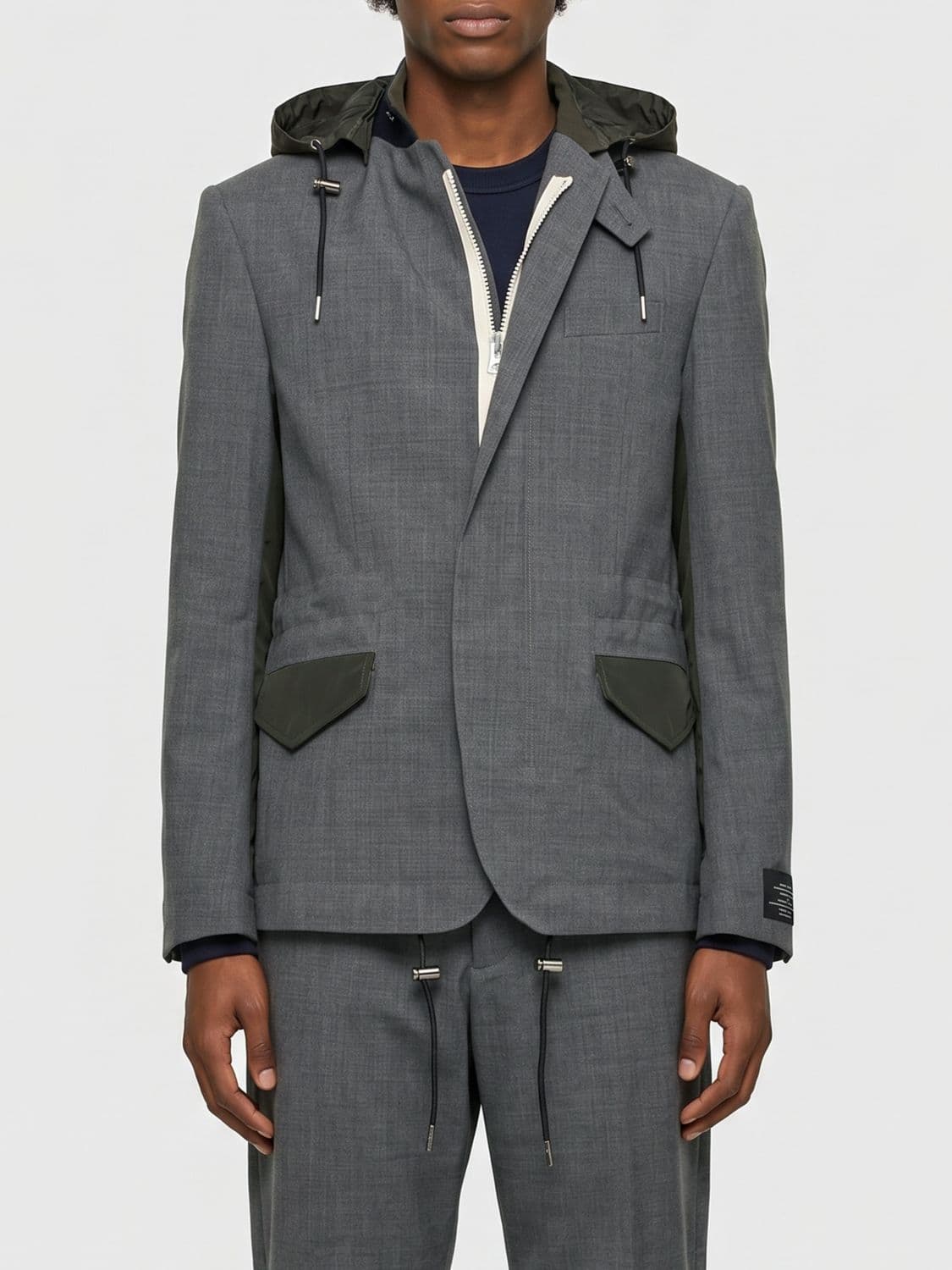 Sacai X Carhartt Wip Wool and Nylon Hooded Jacket