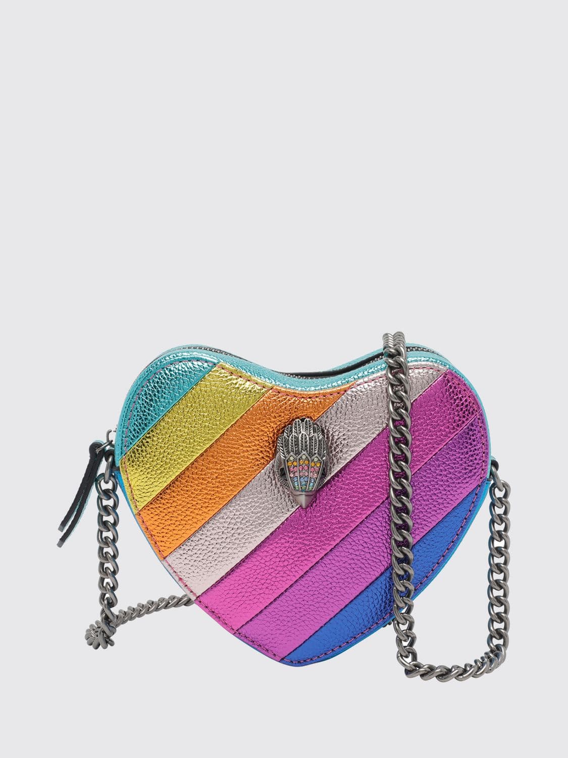 Kurt Geiger London Kensington Multicolour Striped Heart-Shaped Mini Bag