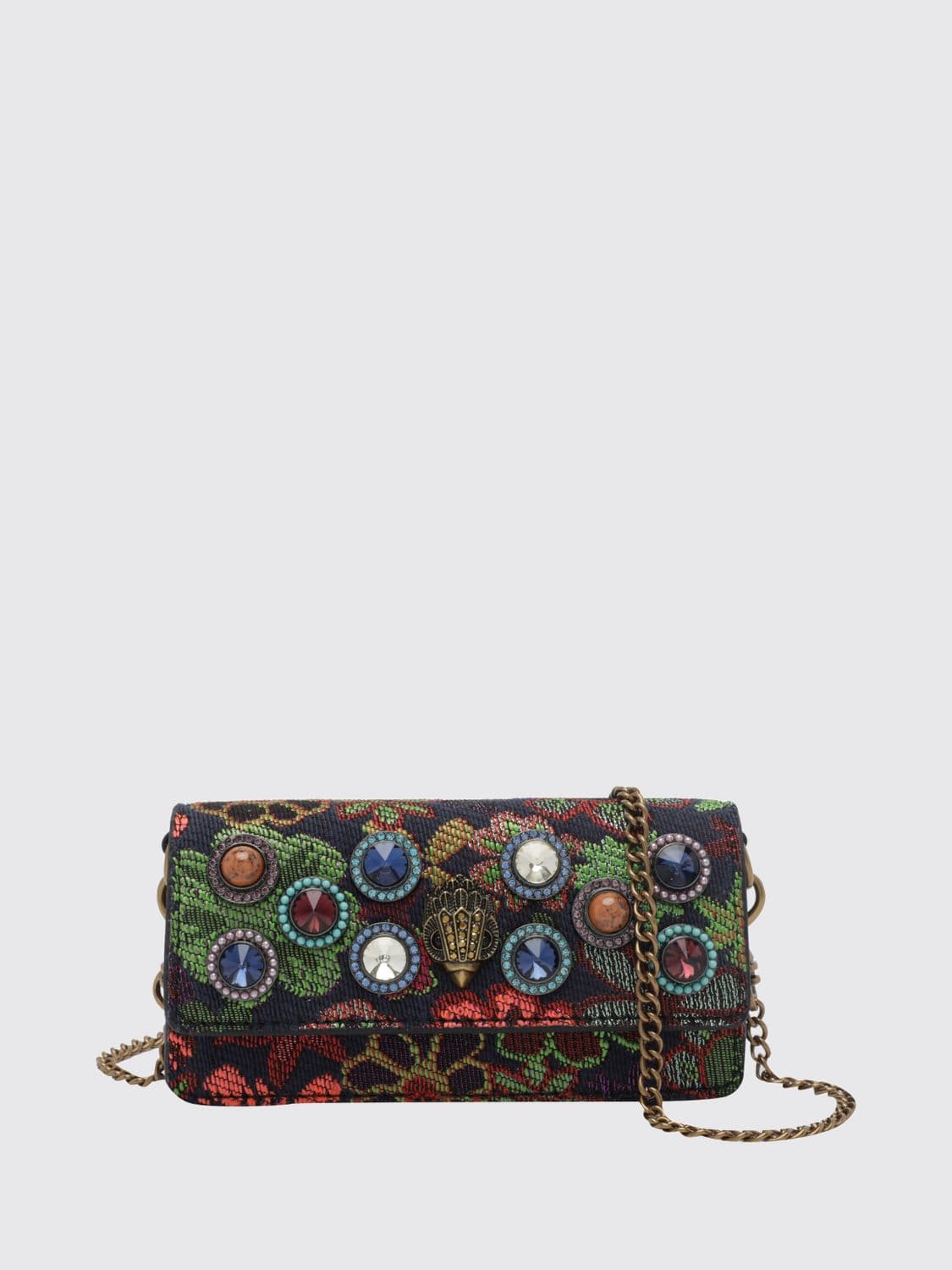 Kurt Geiger London Shoreditch Mini Bag with Floral Embroidery and Rhinestones