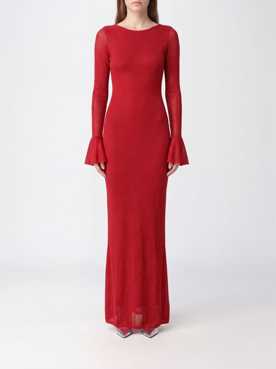 Twenty Fourhaitch Long Sheath Evening Gown with Rhinestone Appliqués