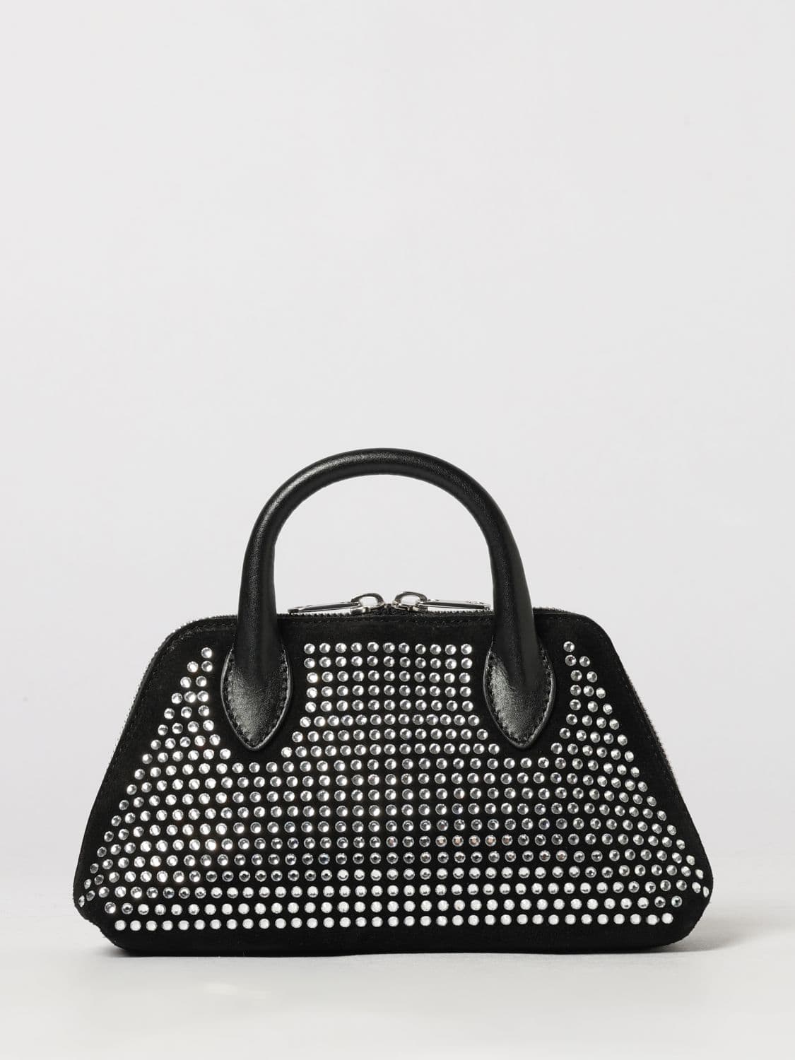 Coperni Duffle Mini Handbag in Leather with Crystal Embroidery