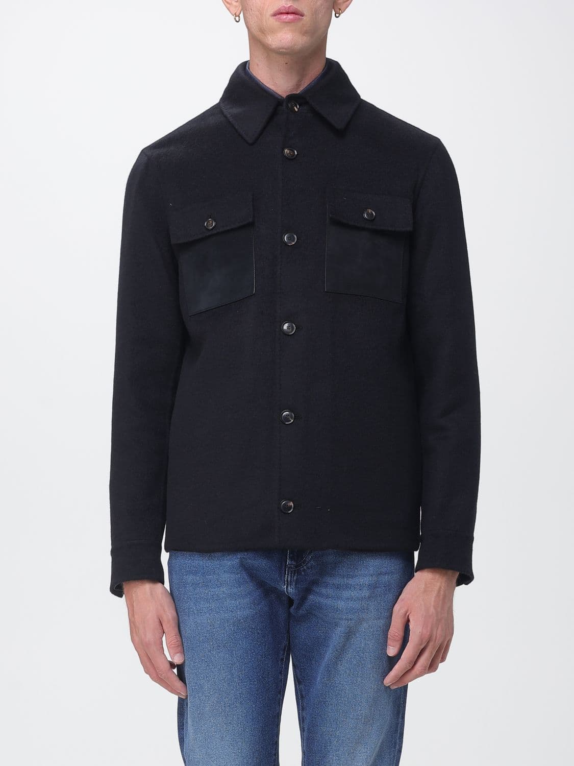 Luciano Barbera Coat Men color Black