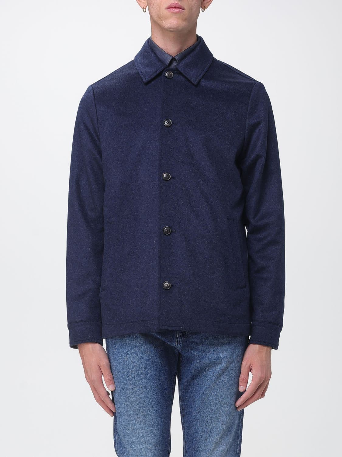 Luciano Barbera Reversible Wool and Cashmere Shirt Jacket
