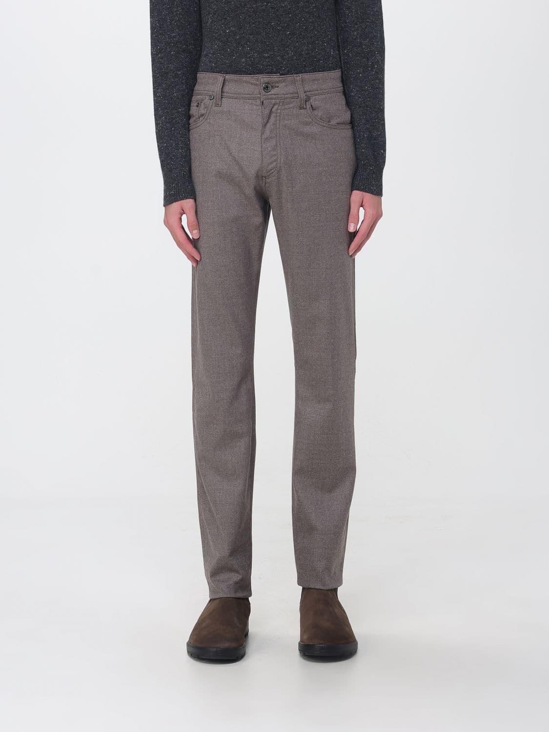 Luciano Barbera Slim Fit Wool-Blend Five-Pocket Chino Trousers