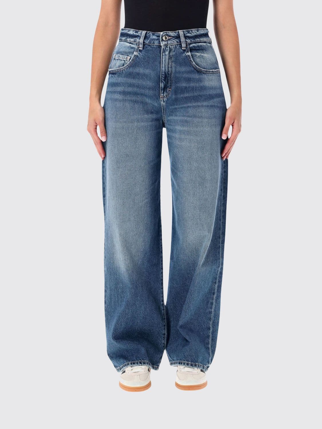 Icon Denim Los Angeles Poppy High-Waisted Wide Leg Jeans in Cotton Denim