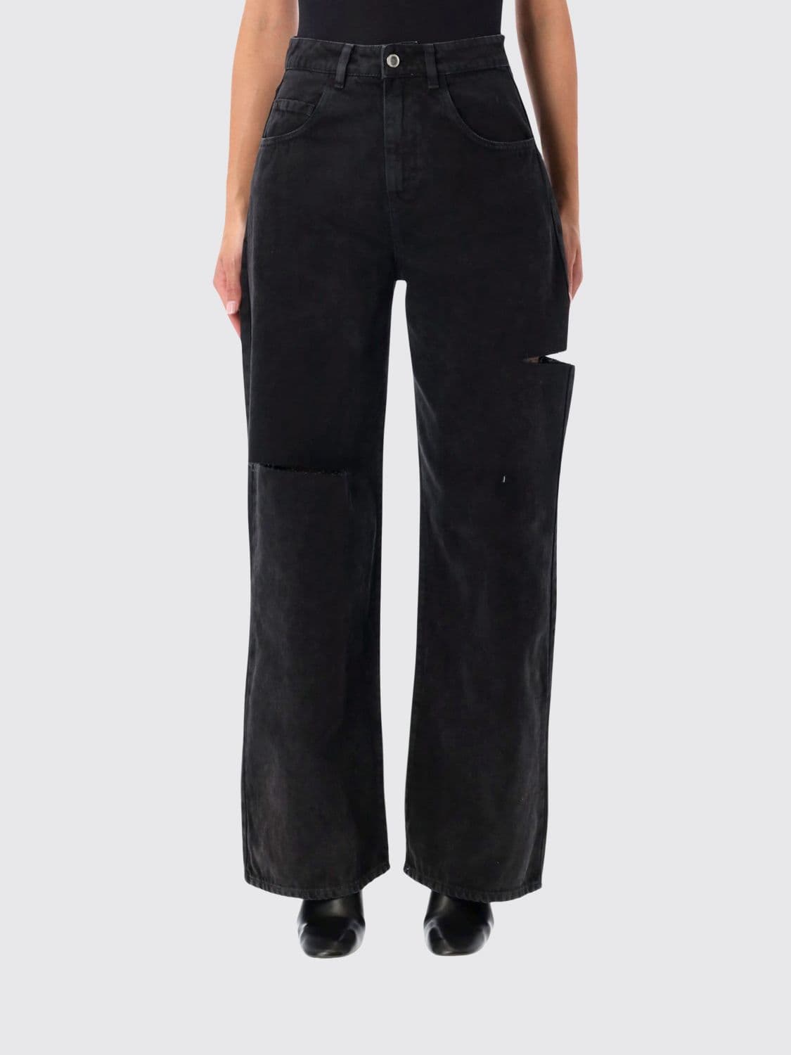 Icon Denim Los Angeles Poppy High-Waisted Wide Leg Jeans with Cut-Out Details