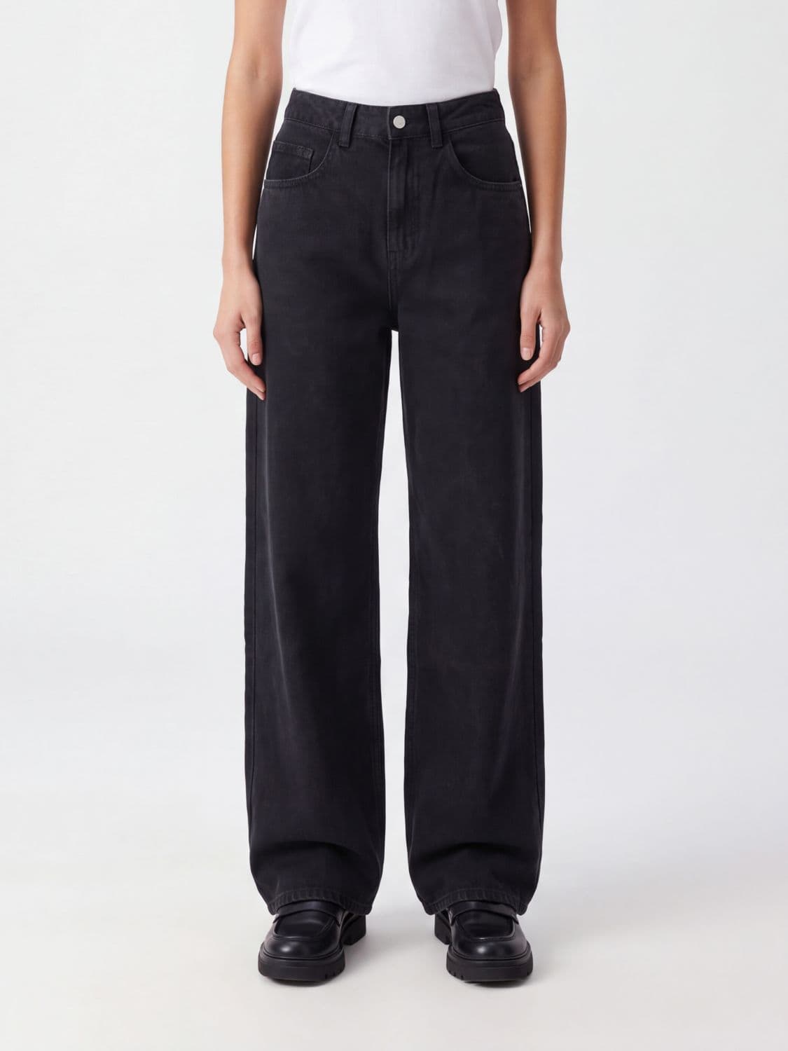 Icon Denim Los Angeles Poppy High-Waisted Wide Leg Jeans with Cut-Out Details