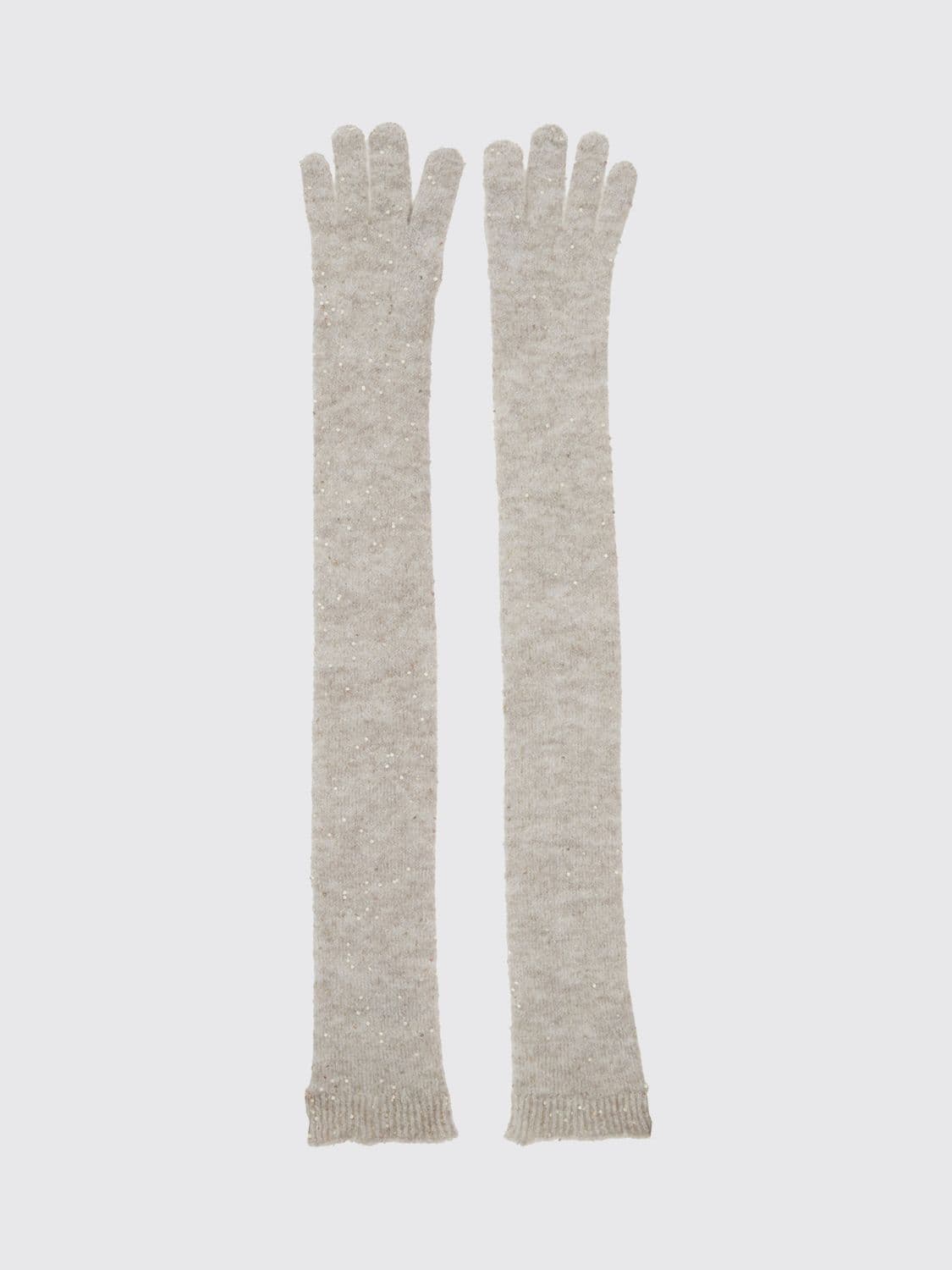 Brunello Cucinelli Basic Design Gloves in Wool and Mohair Knit