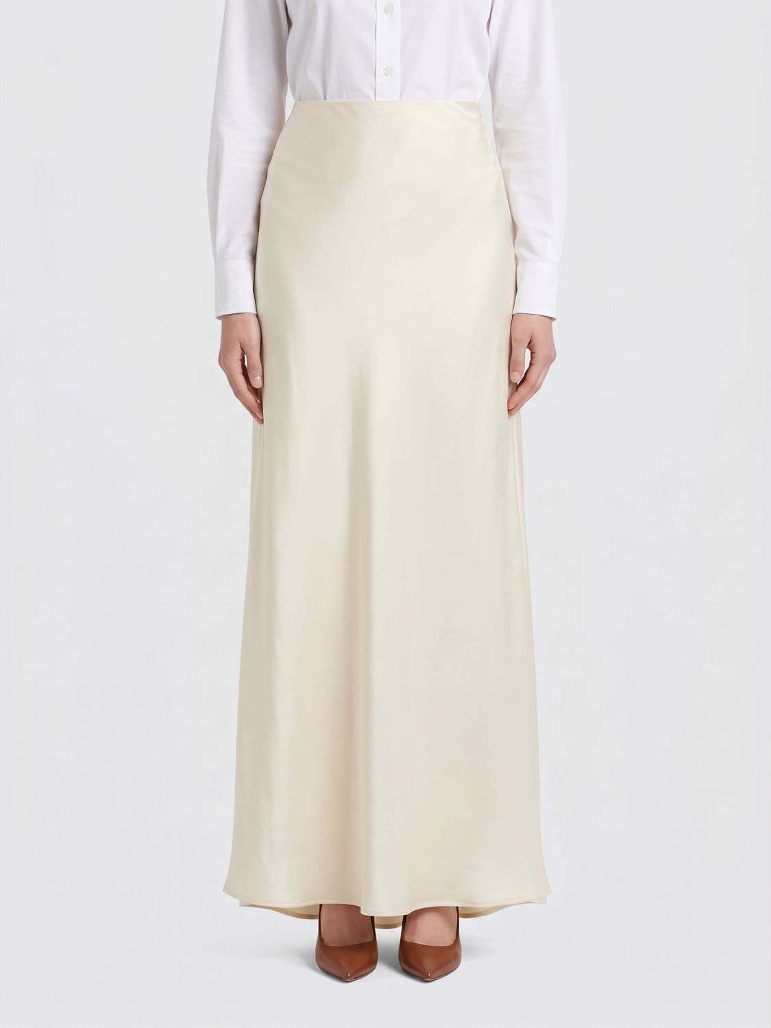 Tagliatore High-Waisted Crêpe A-Line Long Skirt