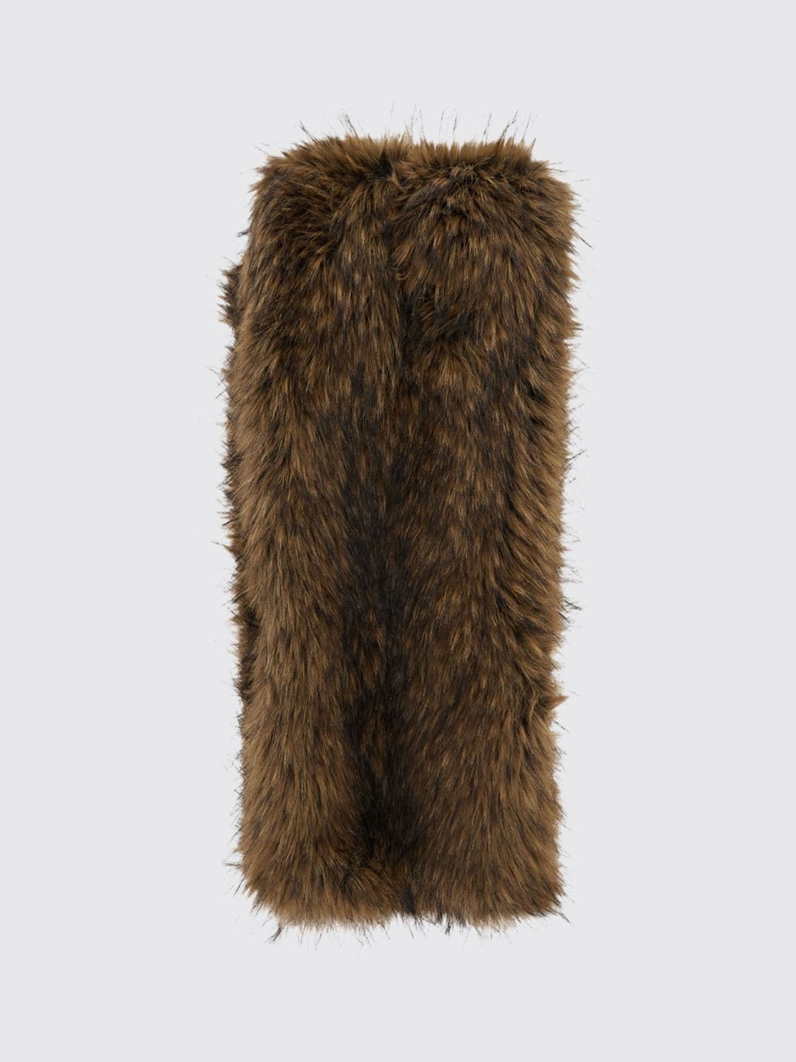 Bazar Deluxe Rectangular Faux Fur Scarf with Straight Hem
