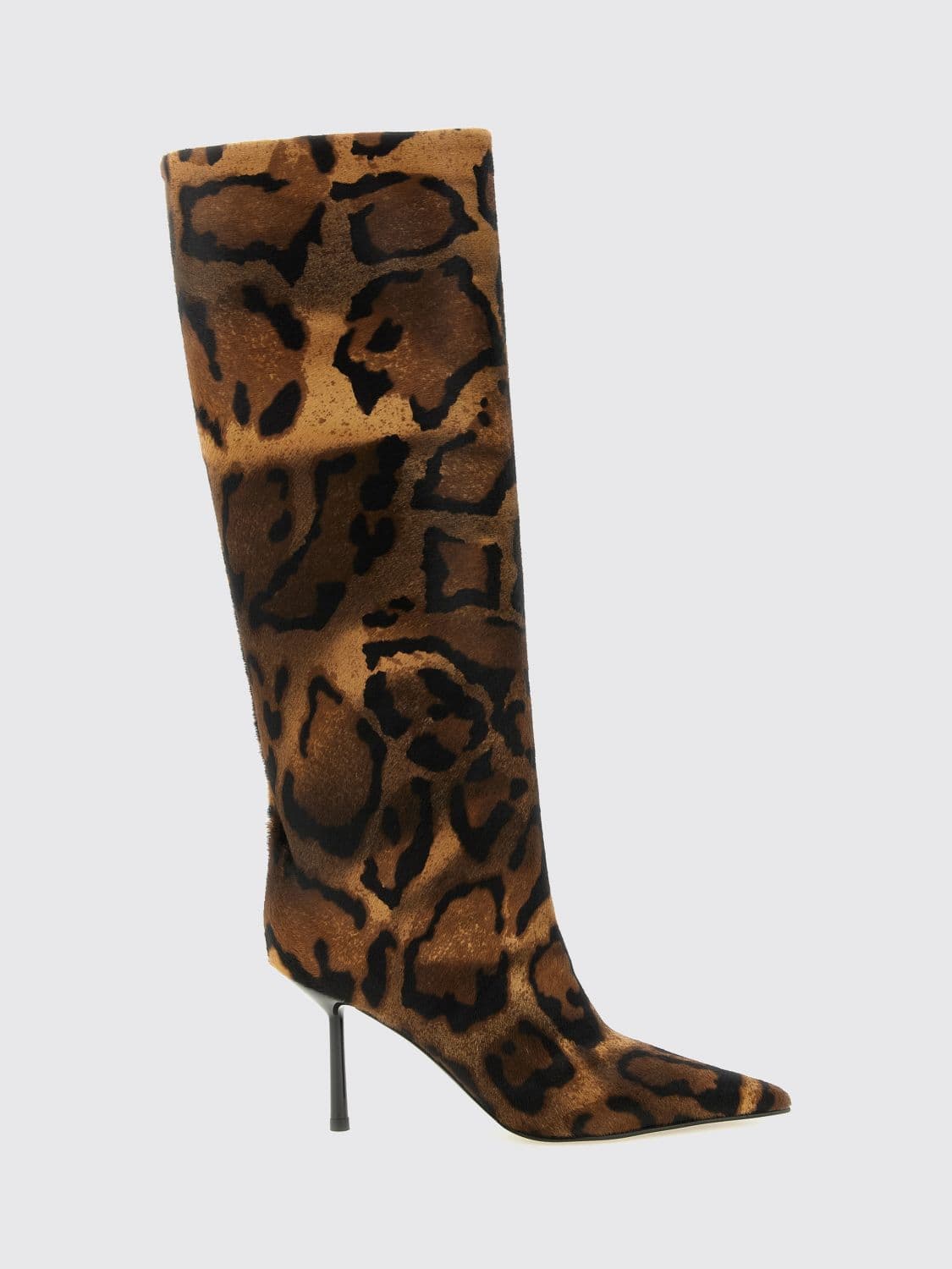 Le Silla Bella Animalier Pony Hair Knee-High Boots with Stiletto Heel