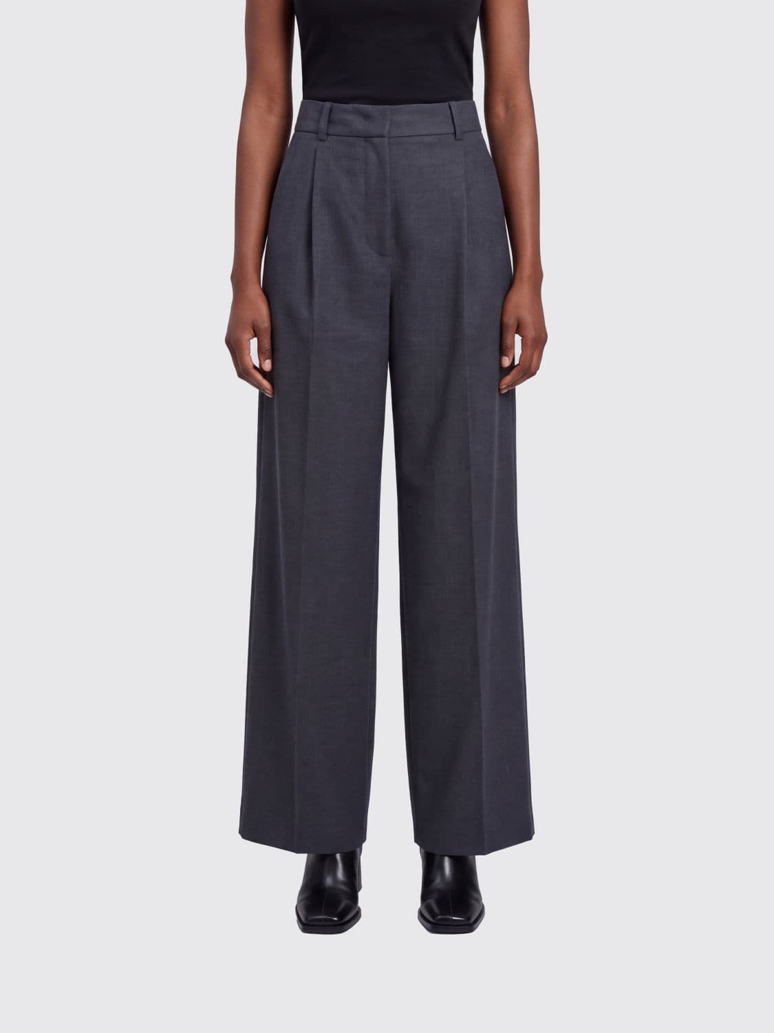 Dunst High-Waisted Wide Leg Crêpe Trousers with Darts