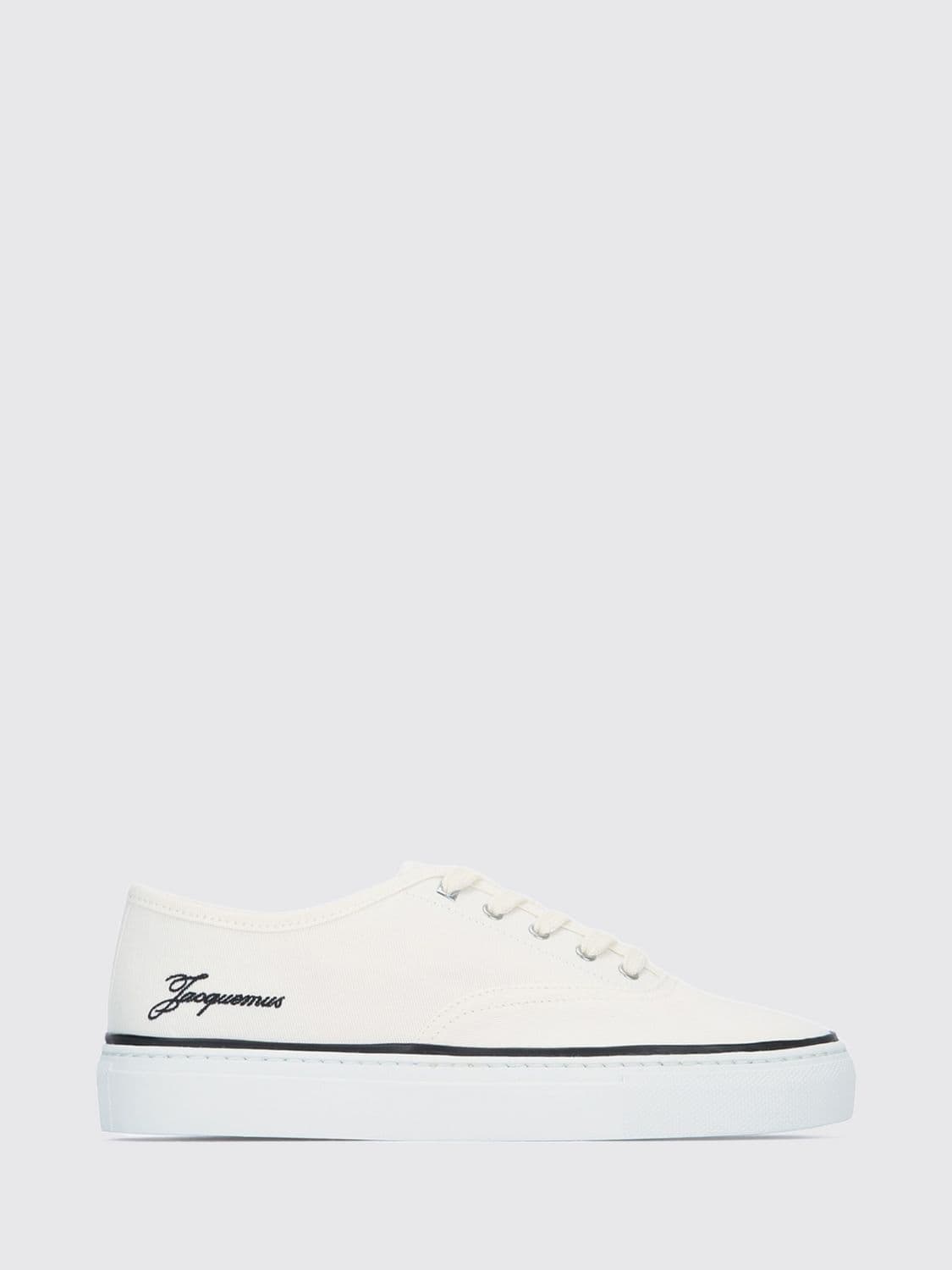 Jacquemus Féfé Cotton Canvas Trainers with Contrasting Embroidered Logo