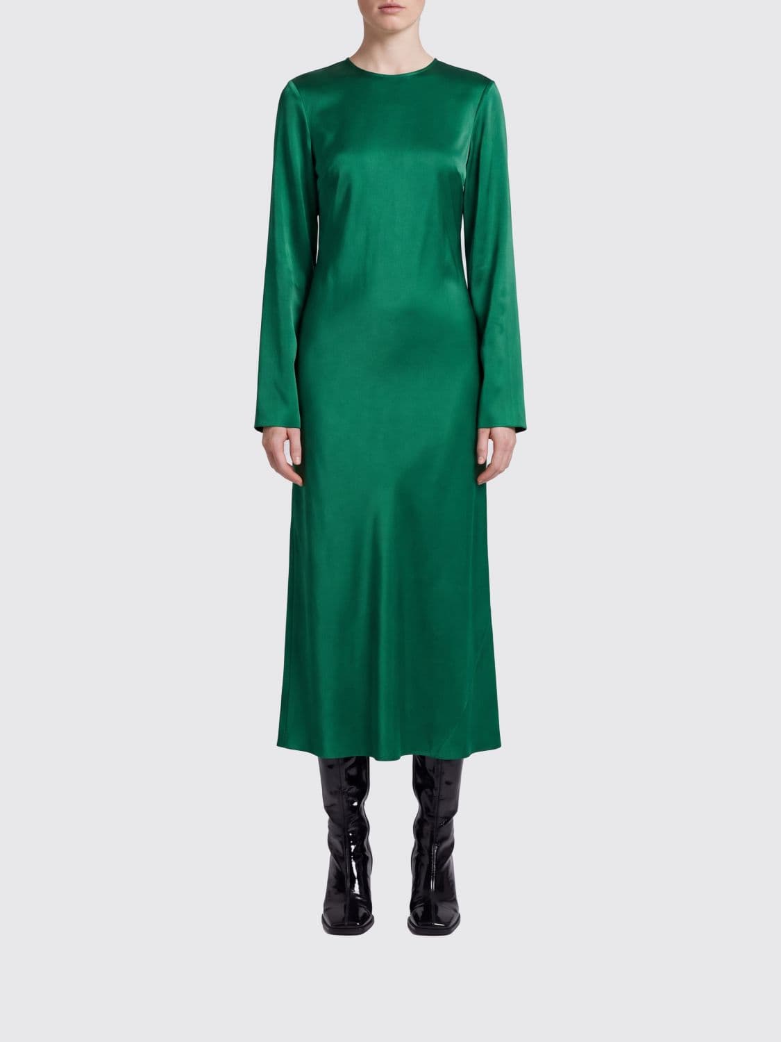Rohe Long-Sleeved Midi Sheath Evening Dress in Pure Silk