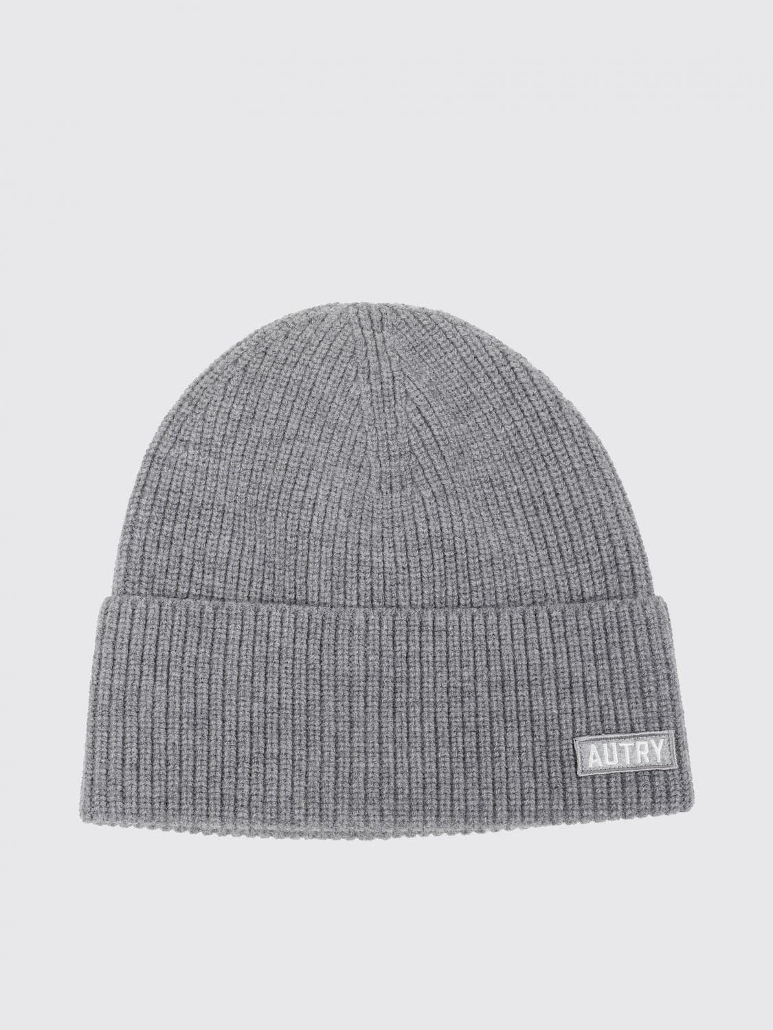 Autry Wool Beanie Hat with Cuffed Hem and a Front Applied Logo Patch