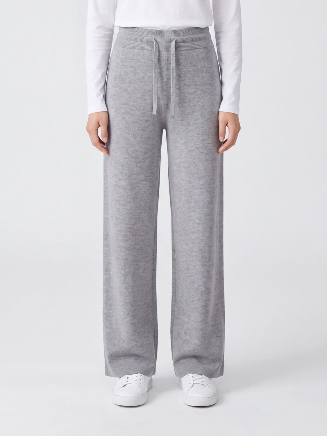 Autry Wool and Cashmere Knit Jogging Trousers with a High-Rise Drawstring Waist