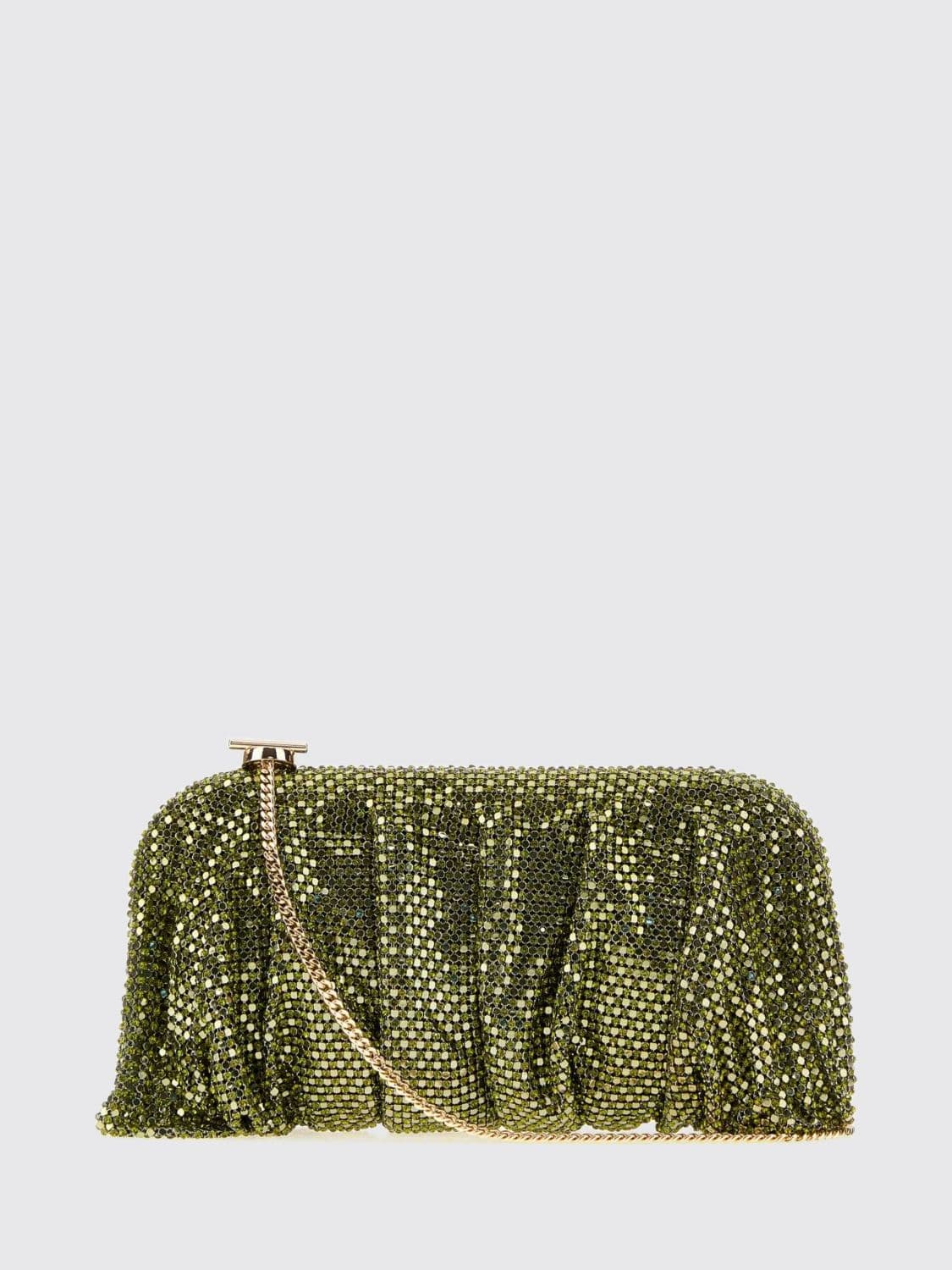 Benedetta Bruzziches Venus La Grande Rhinestone Aluminum Mesh Clutch