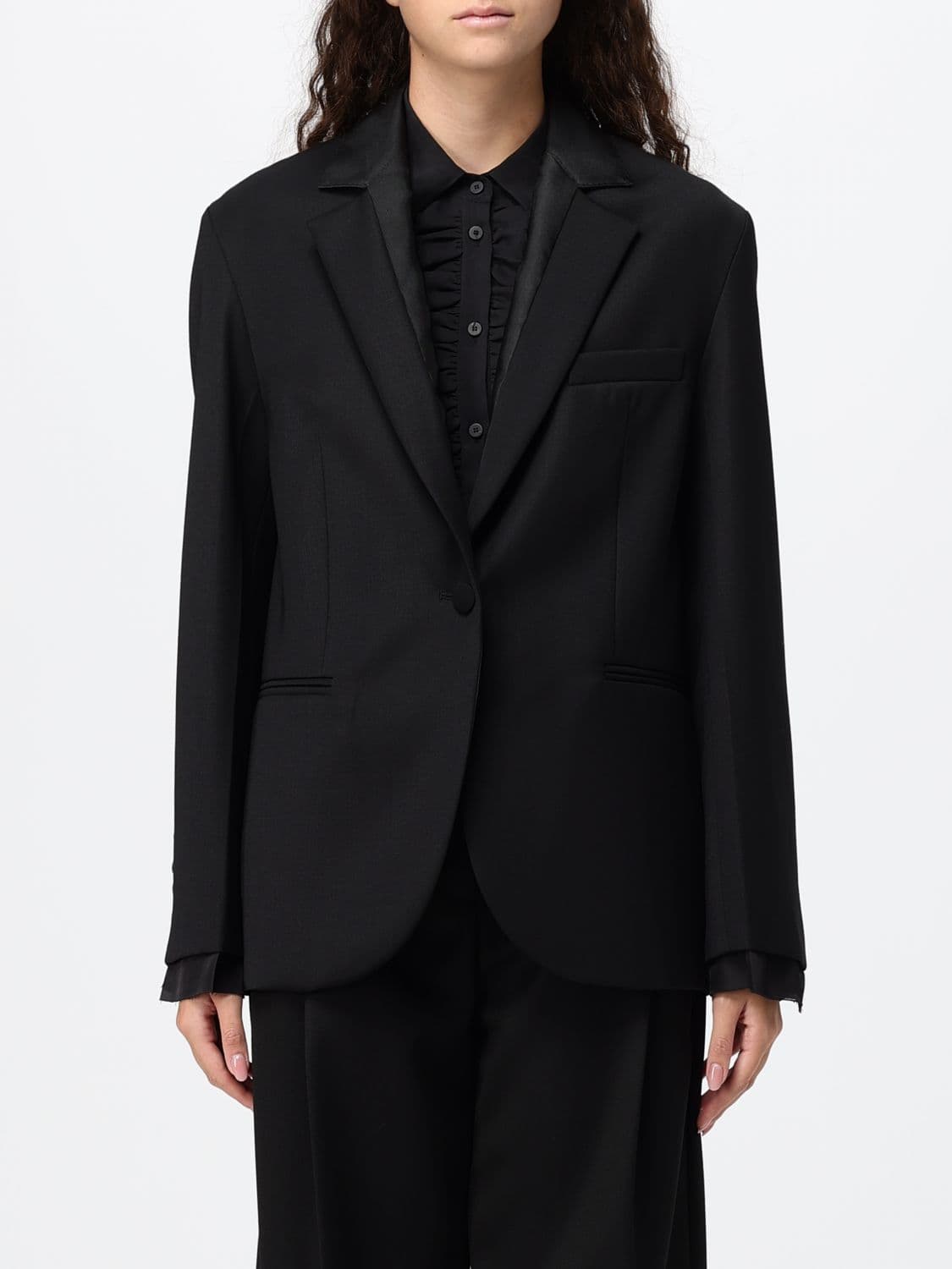 Tela Single-Breasted Virgin Wool Blazer with Peak Lapels