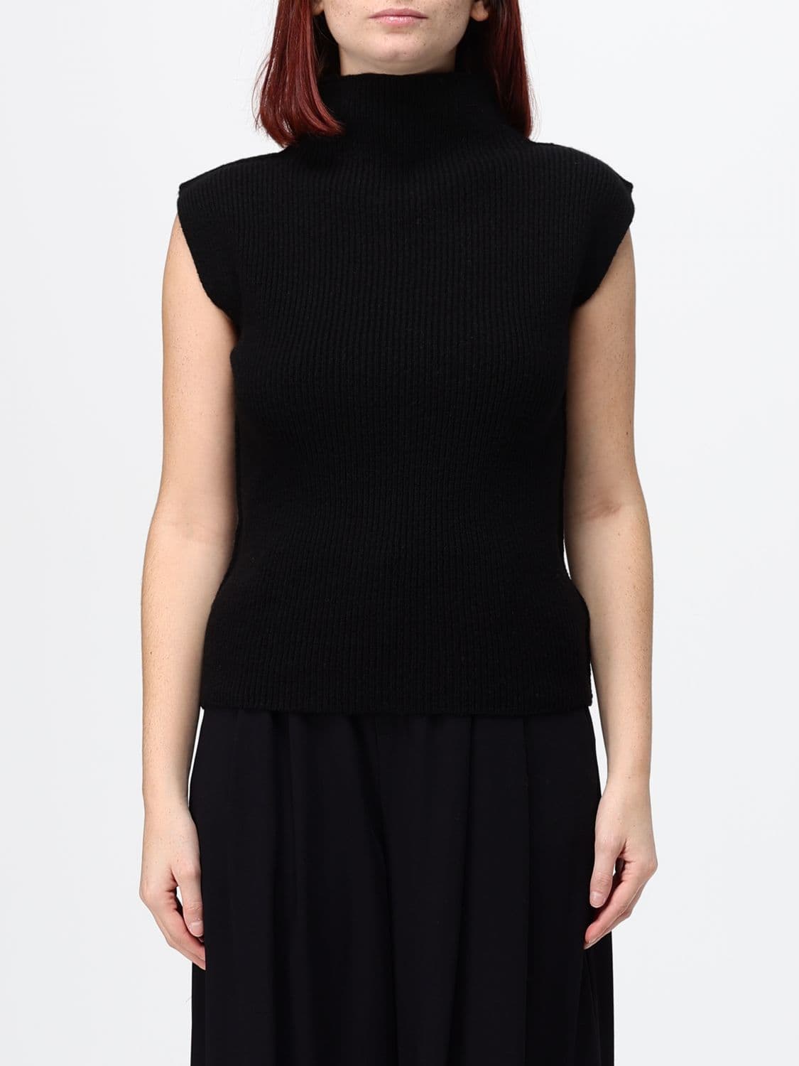 Ter Et Bantine Sleeveless Turtleneck Top in a Ribbed Cashmere and Wool Blend