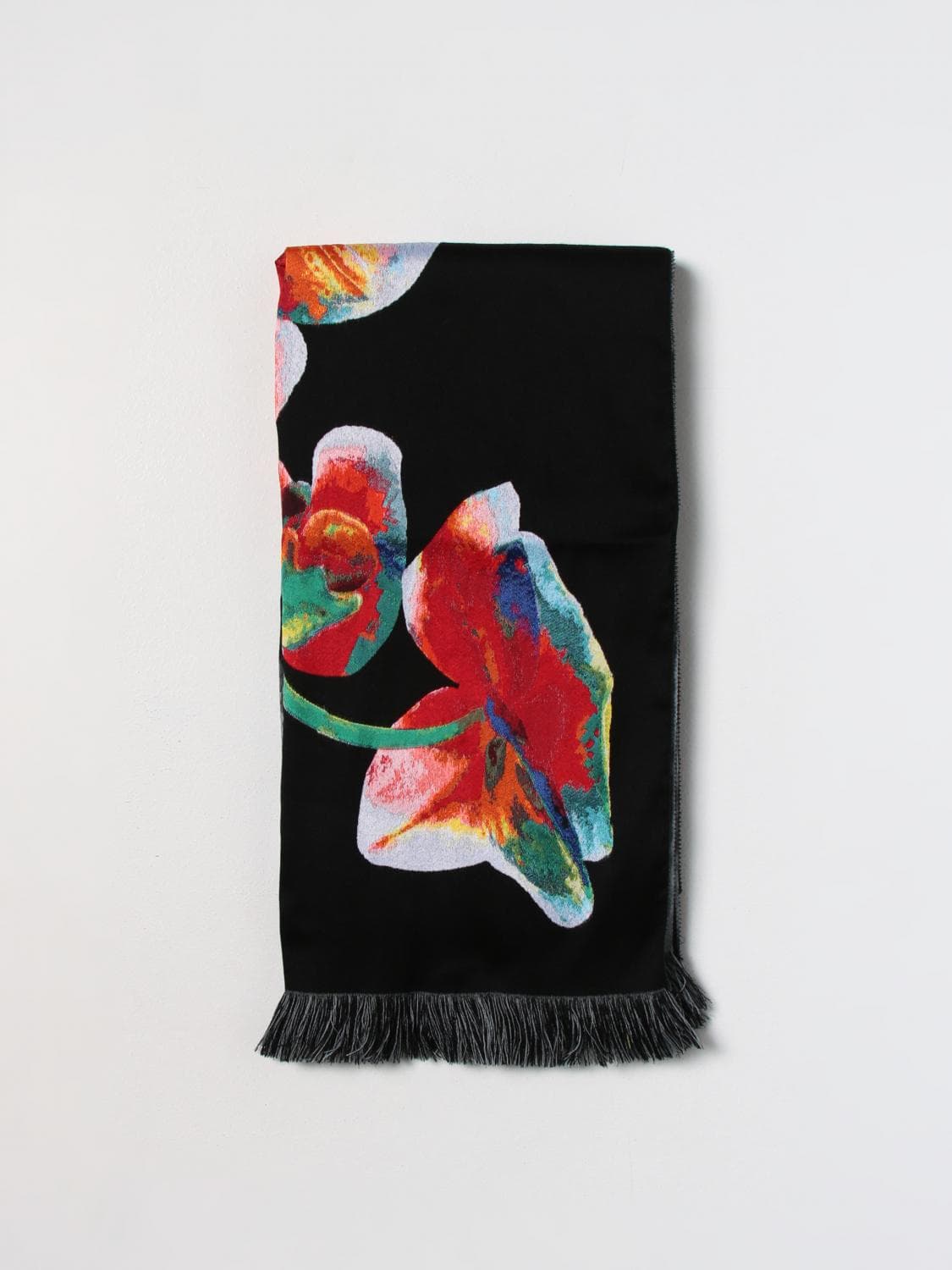 Mcqueen Orchid scarf in inlaid wool