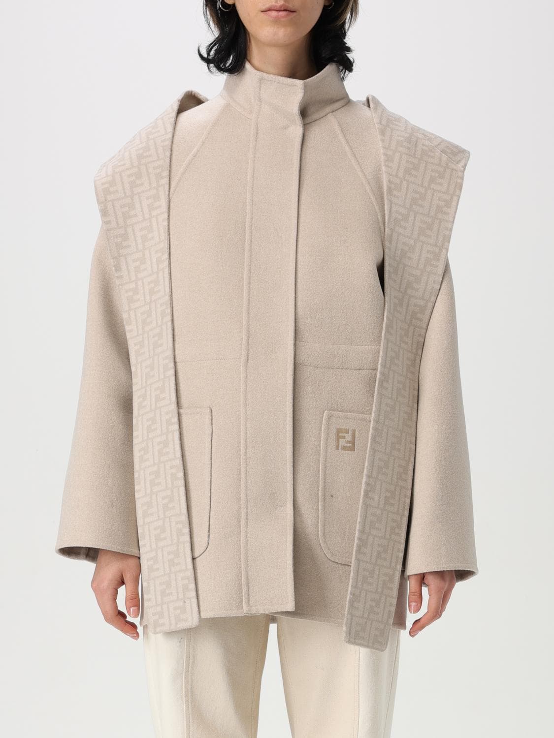 Fendi Coat Woman color Beige · 40