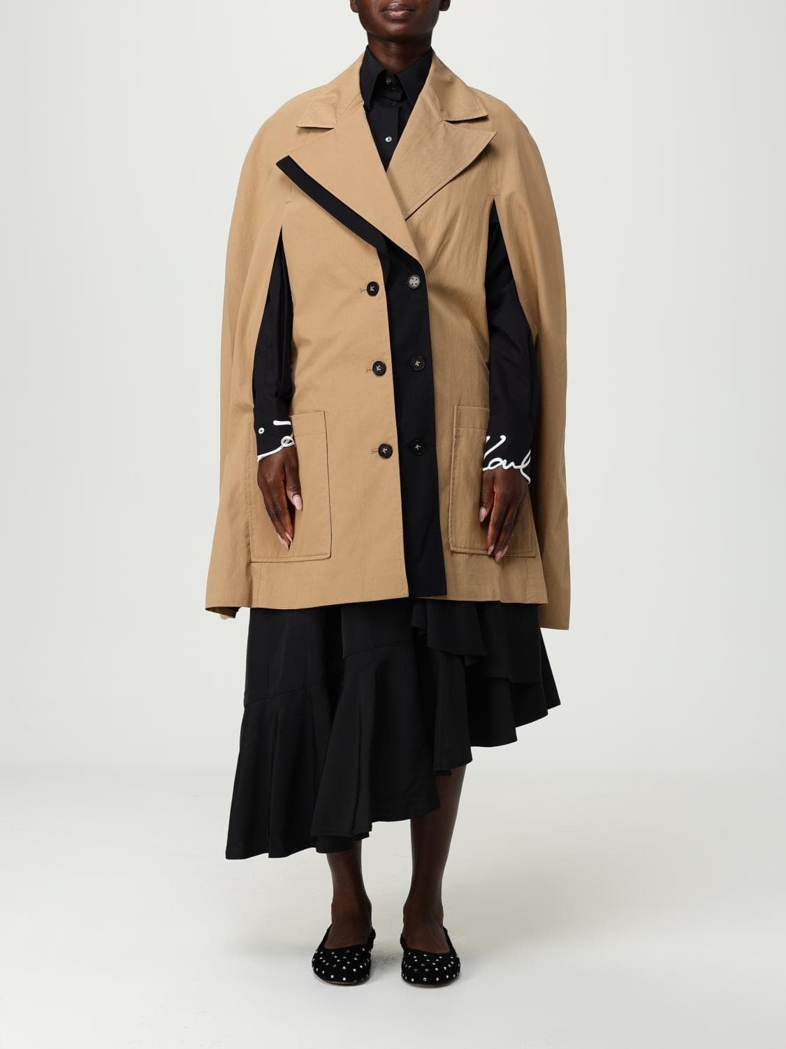 Karl Lagerfeld Coat Woman color Beige