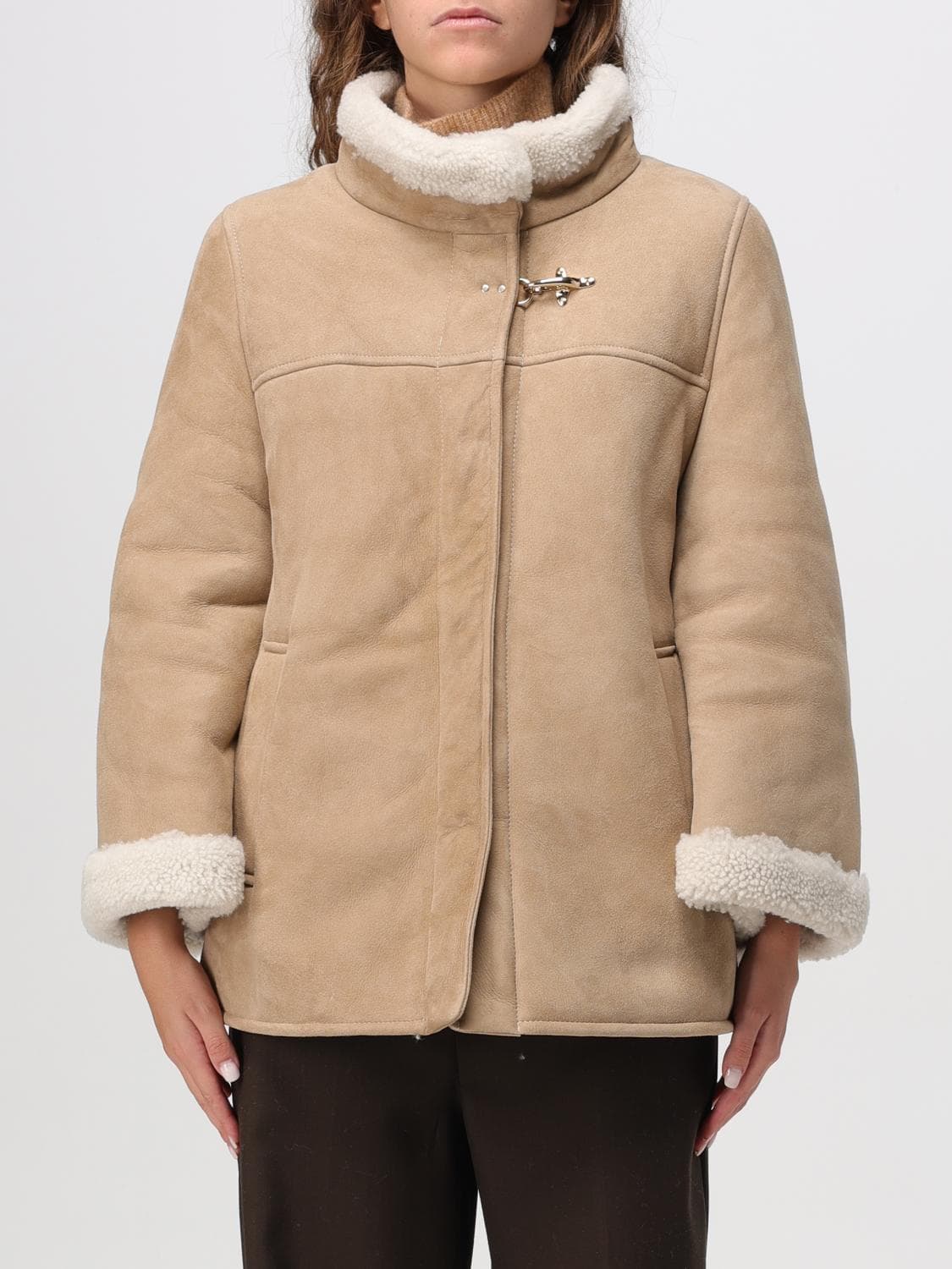 Fay Fur Coat Woman color Beige · M