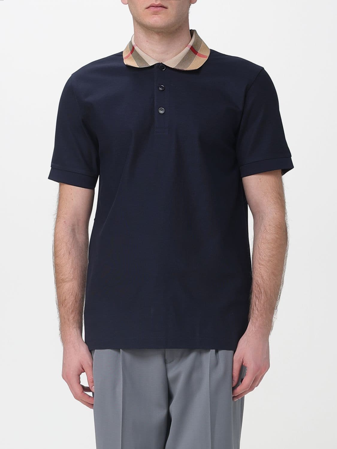 Burberry Polo Shirt Men color Smoke Grey