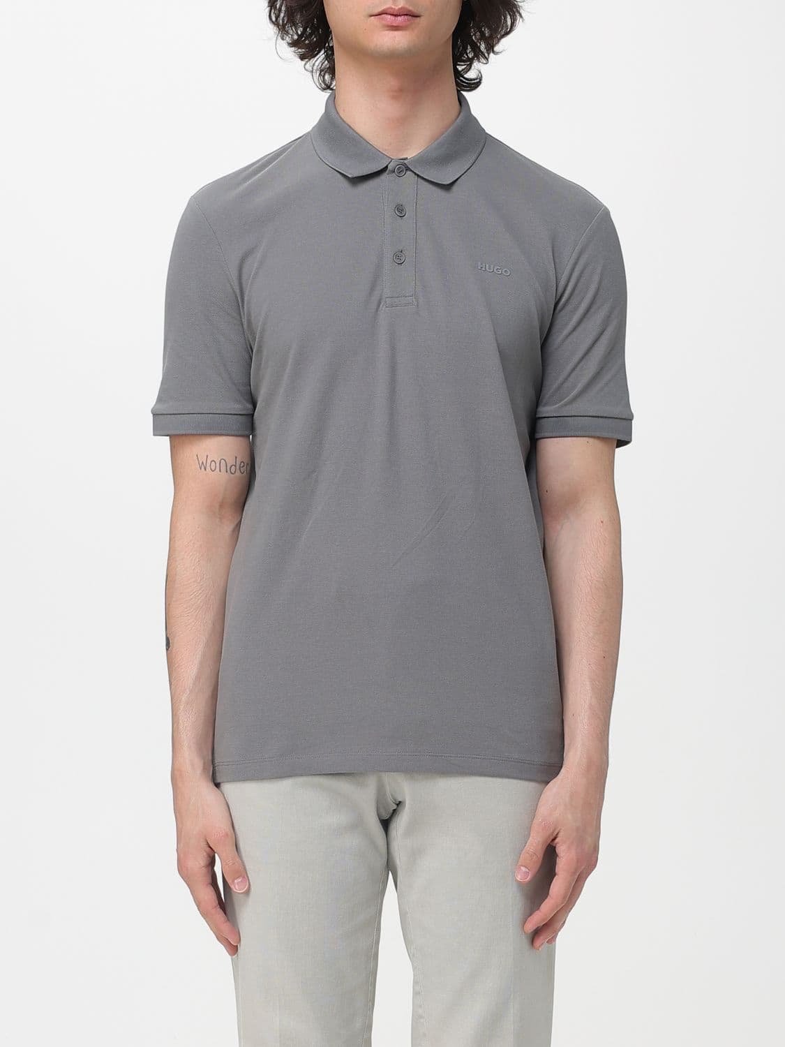 Hugo Polo Shirt Men color Grey