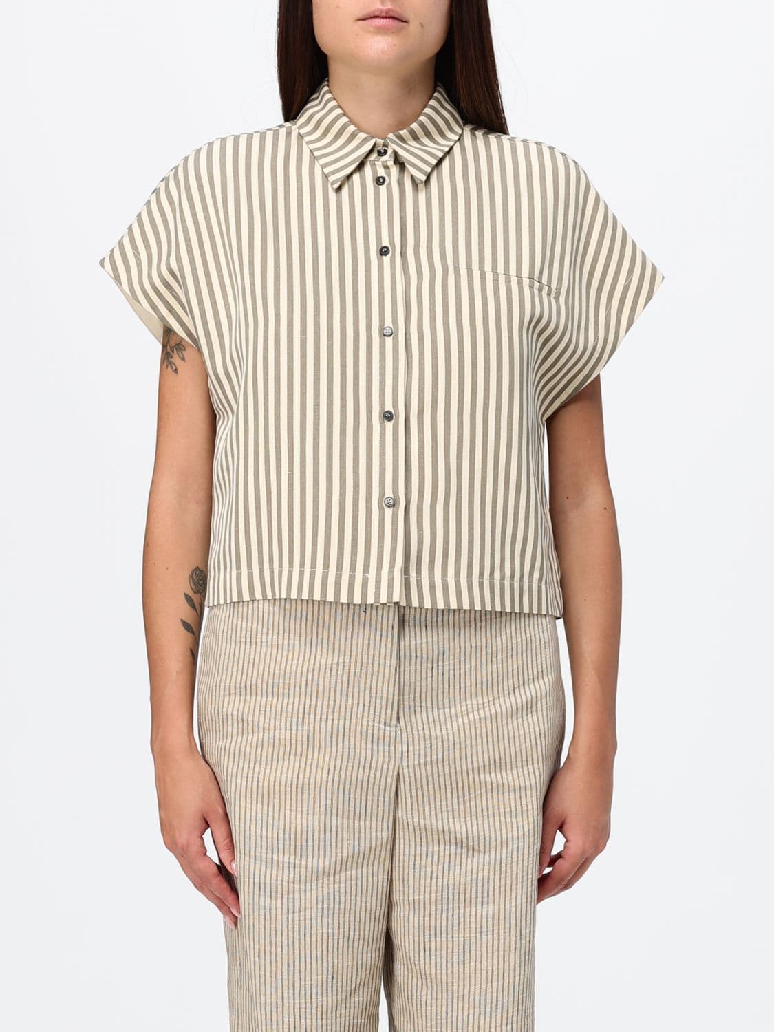 Alysi Shirt Woman color Green · 40