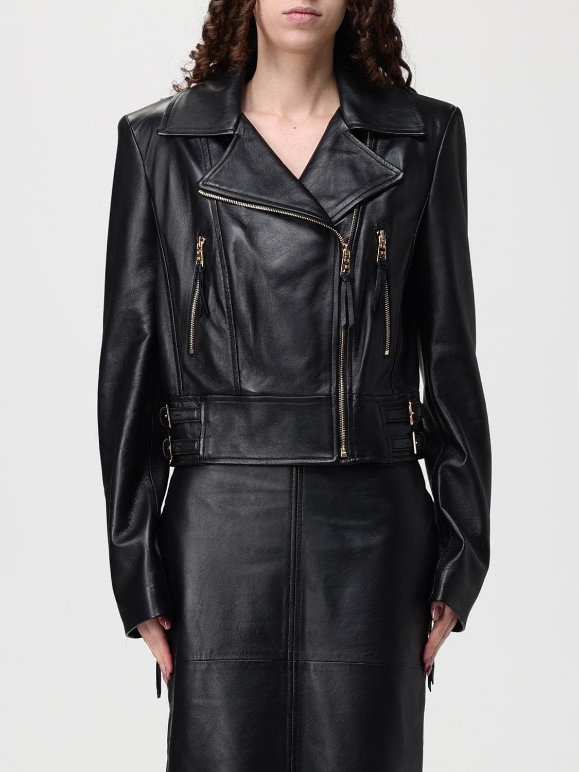 Elisabetta Franchi Leather Biker Jacket