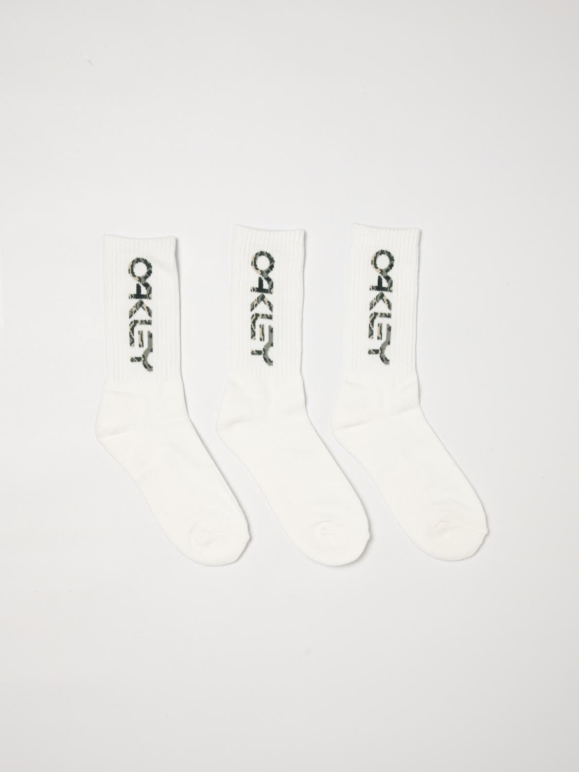 Oakley Set of 3 Pairs of Ribbed Stretch Cotton Socks with Jacquard Logo