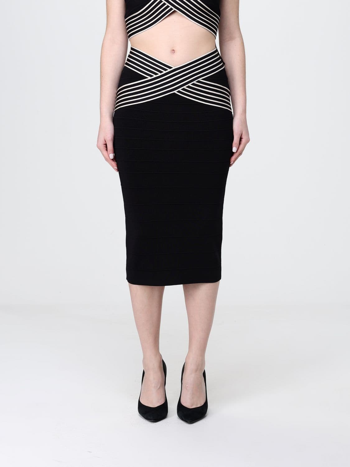 Elisabetta Franchi Jersey Midi Skirt