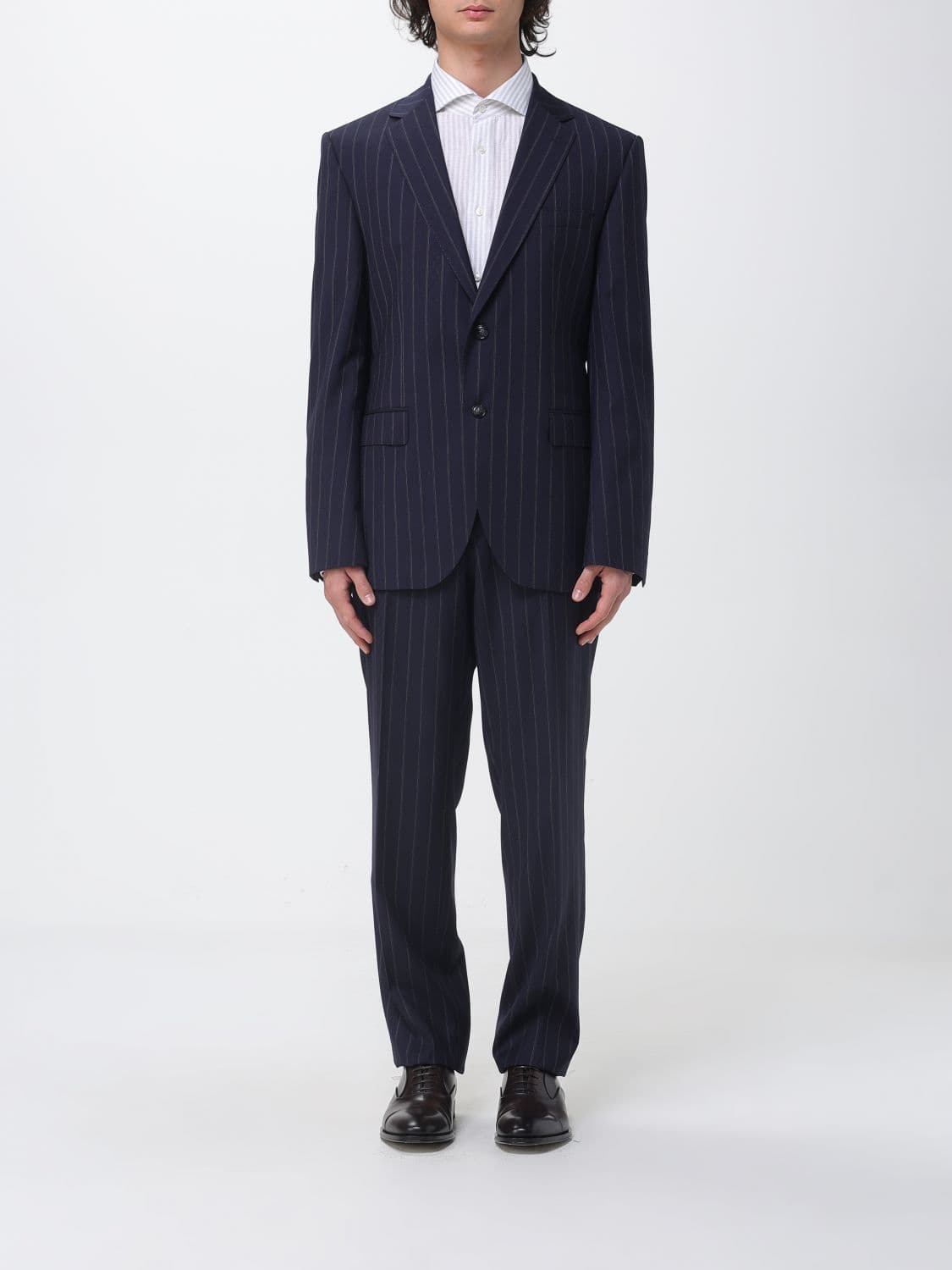 Boss Pinstriped Virgin Wool Single-Breasted Dress