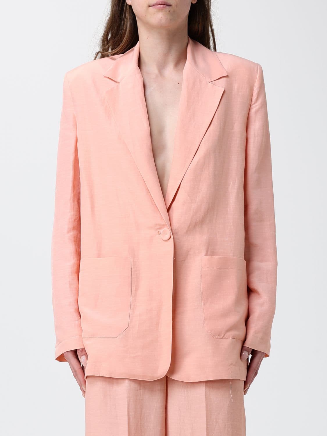 Hanita Linen Blend Single-Breasted Blazer · 42