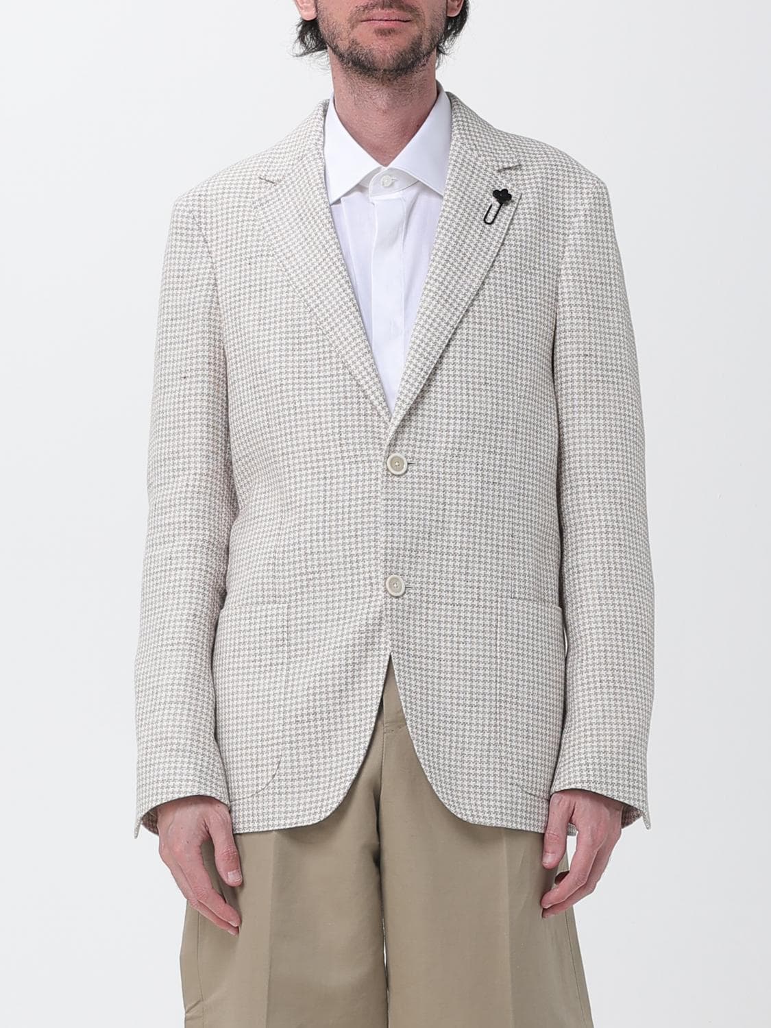 Lardini Single-Breasted Blazer in Virgin Wool