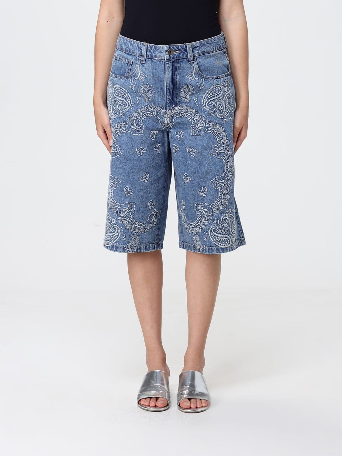 Liu Jo Cotton Denim Shorts with Embroidery